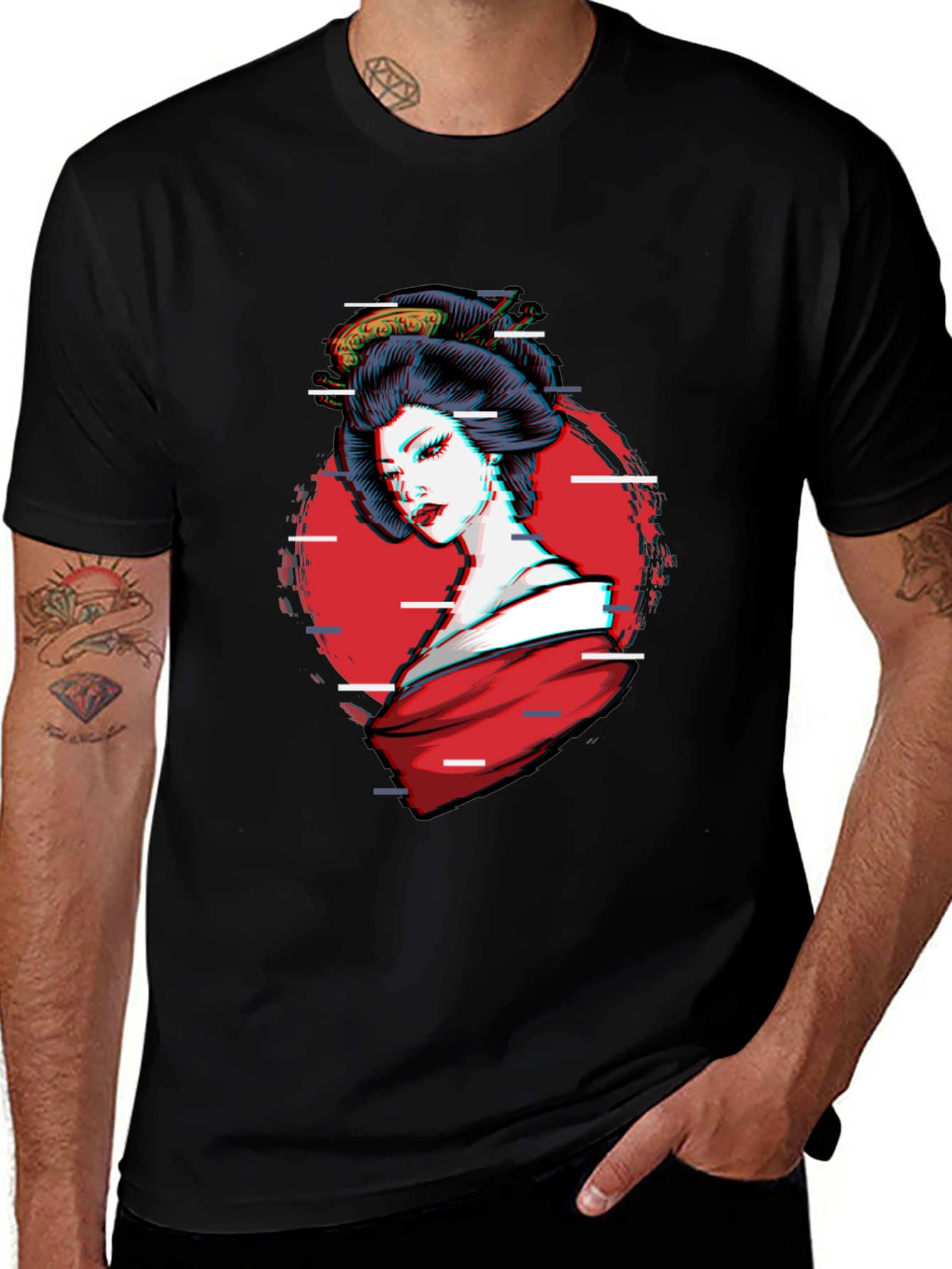 Variant 3 of Geisha Glitch T-Shirt - Stylish Graphic Tee
