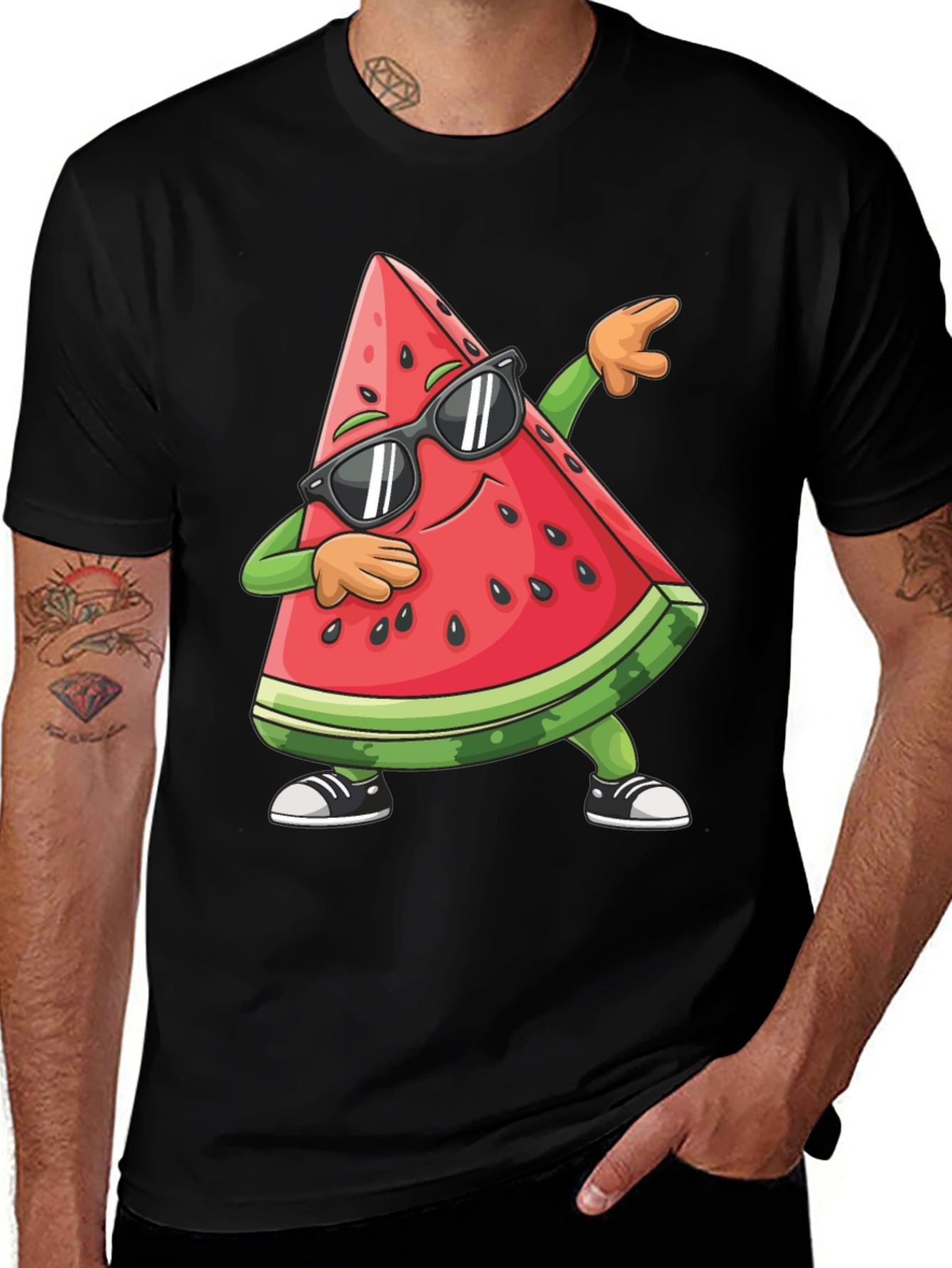 Variant 29 of Cool Watermelon Dab T-Shirt - Summer Fun!