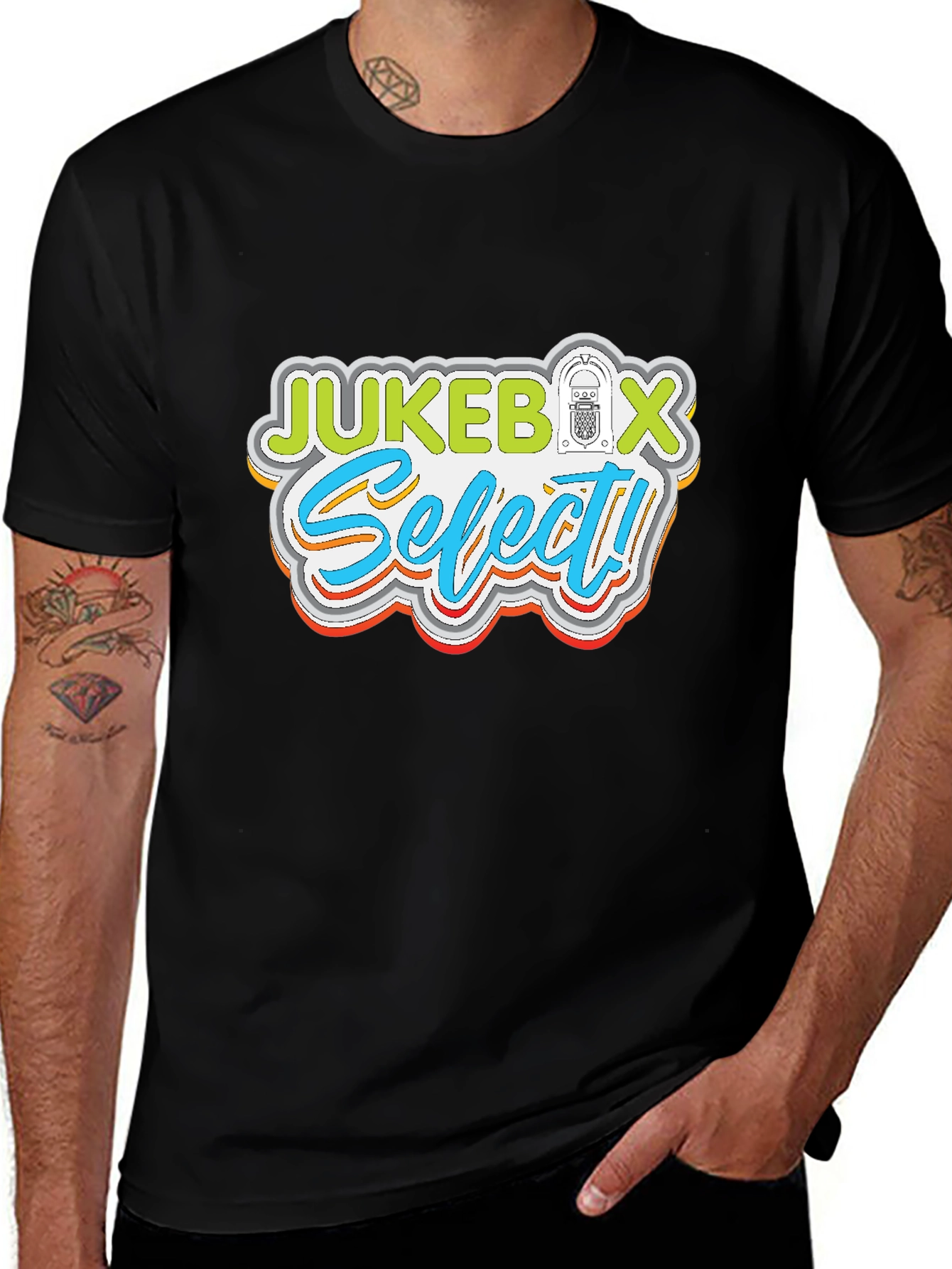 Variant 3 of Jukebox Select Novelty Graphic Tee - Retro Music Fan T-Shirt