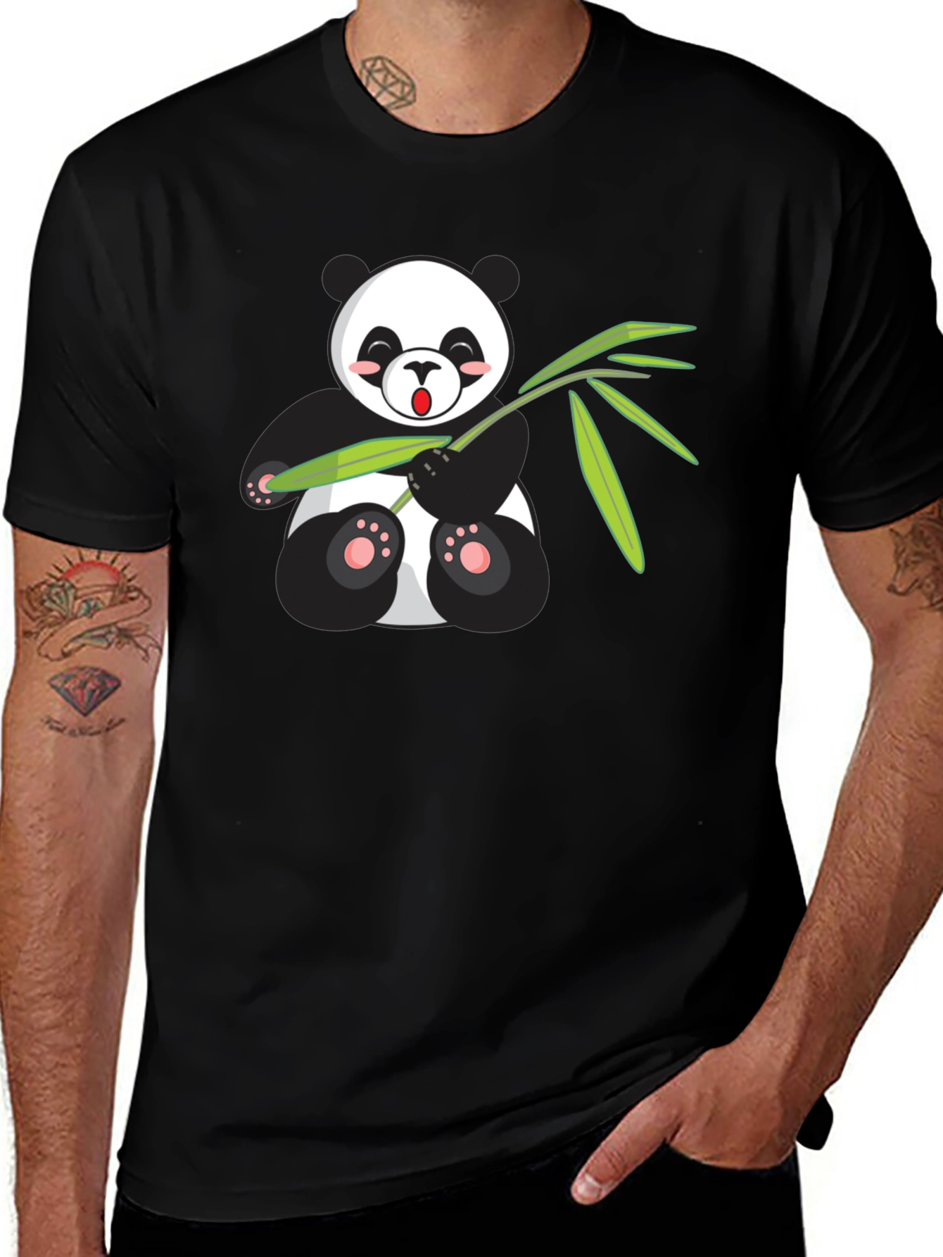 Variant 15 of Cute Panda Bear Bamboo Graphic T-Shirt