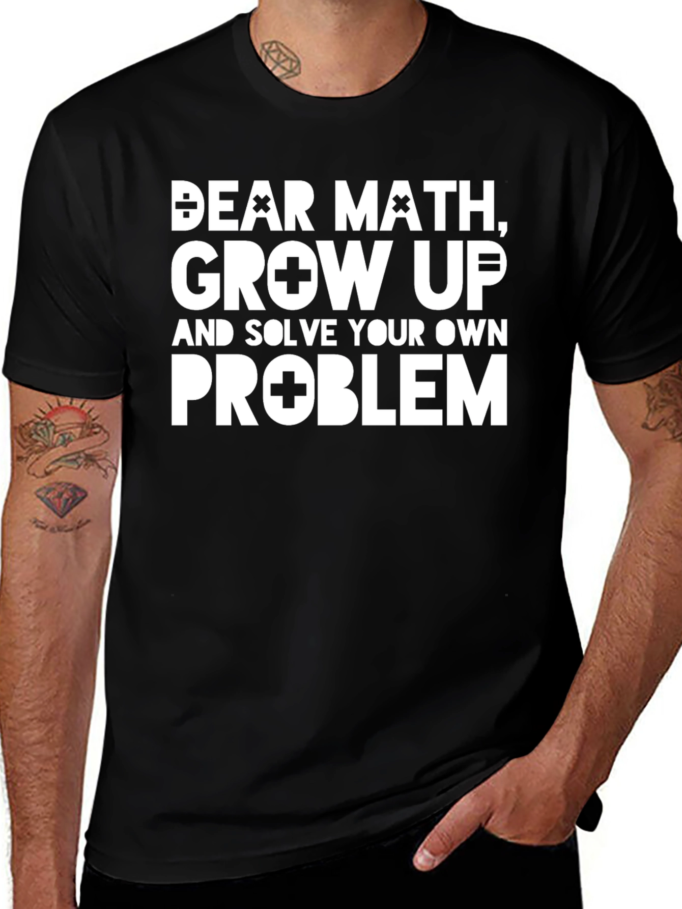 Black Funny Math Problem T-Shirt - Solve Your Own! main image