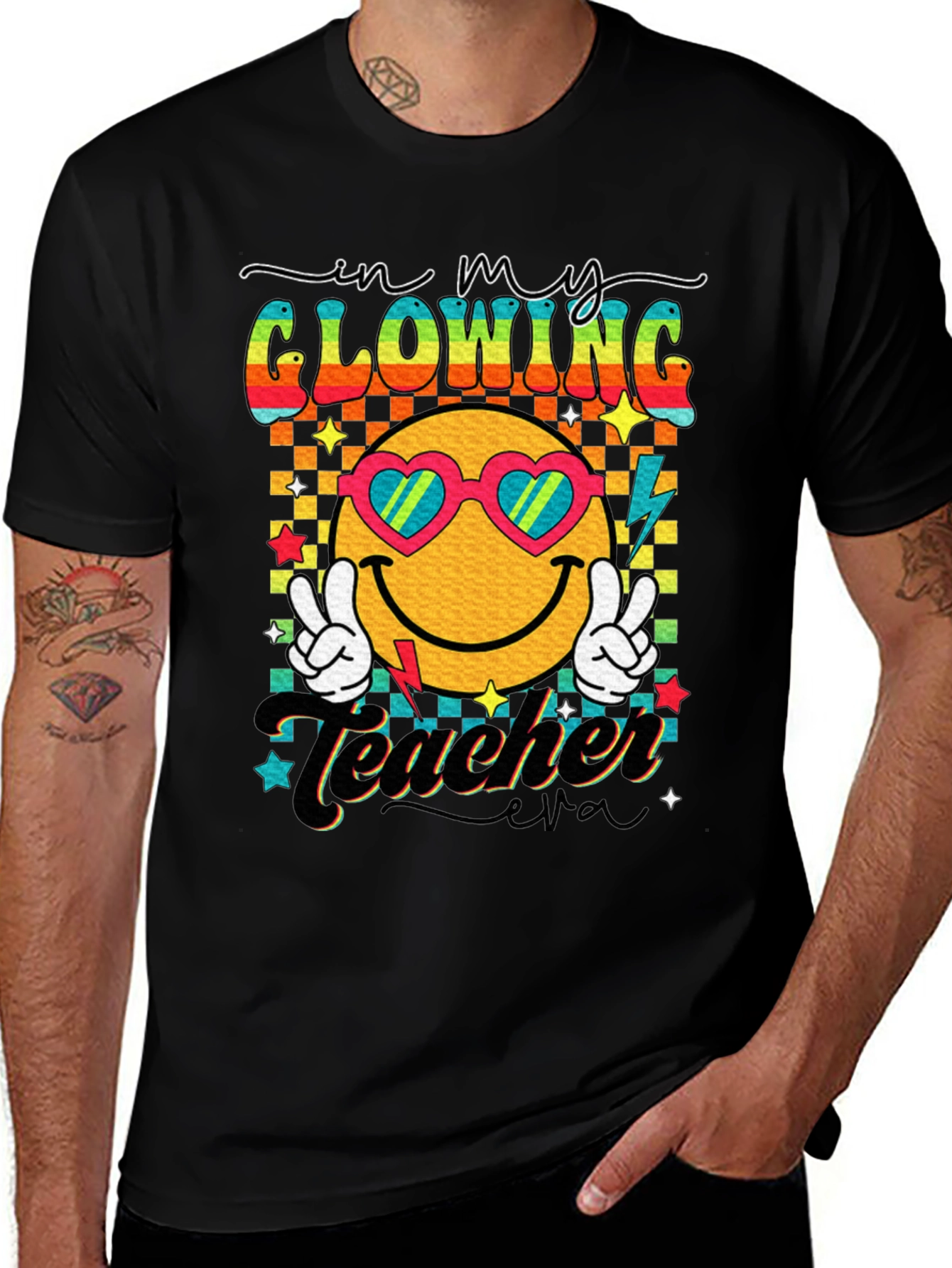 Variant 13 of Glowing Teacher Retro T-Shirt
