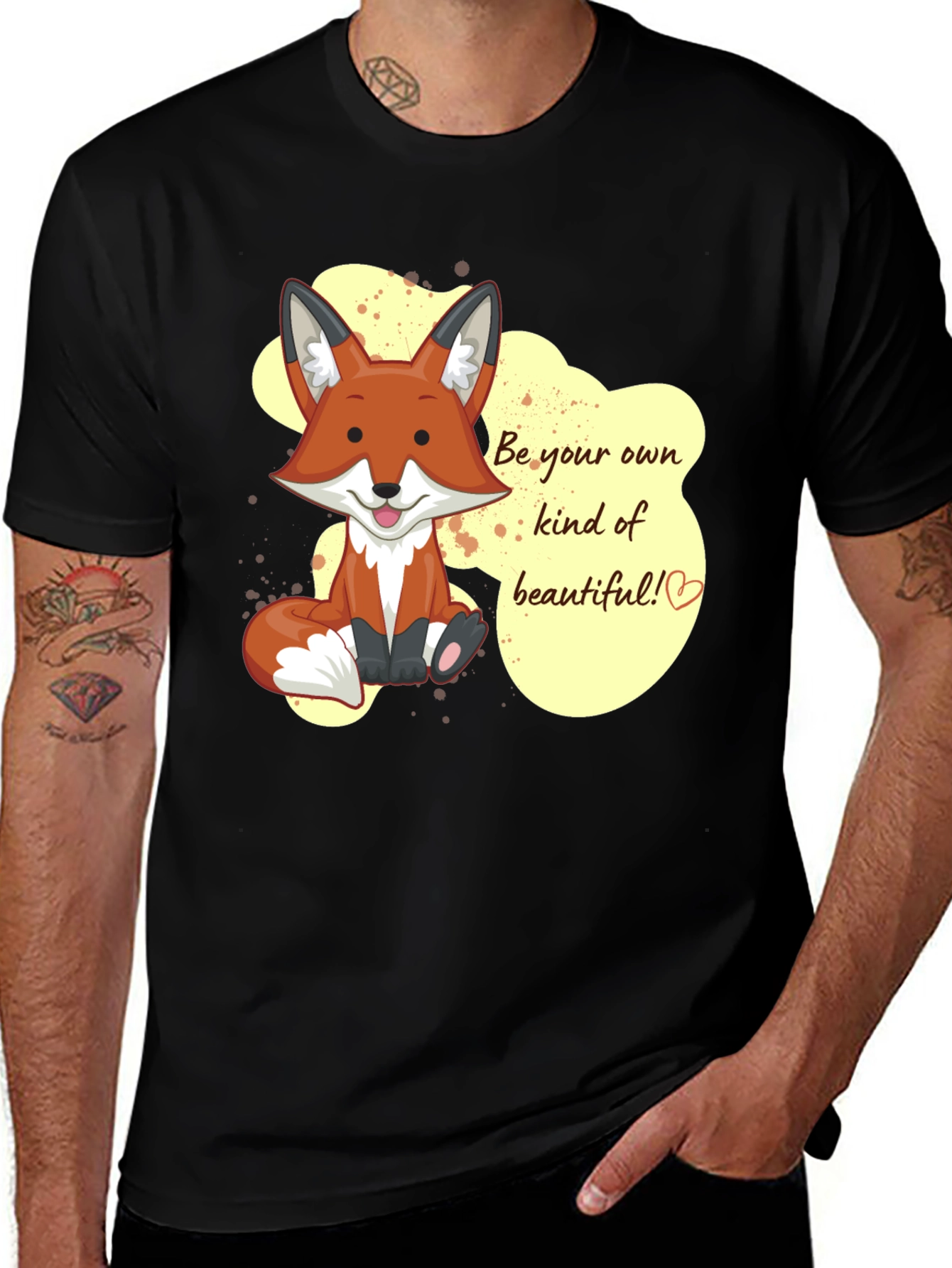 Variant 15 of Cute Fox Graphic Tee - Be Your Own Kind of Beautiful