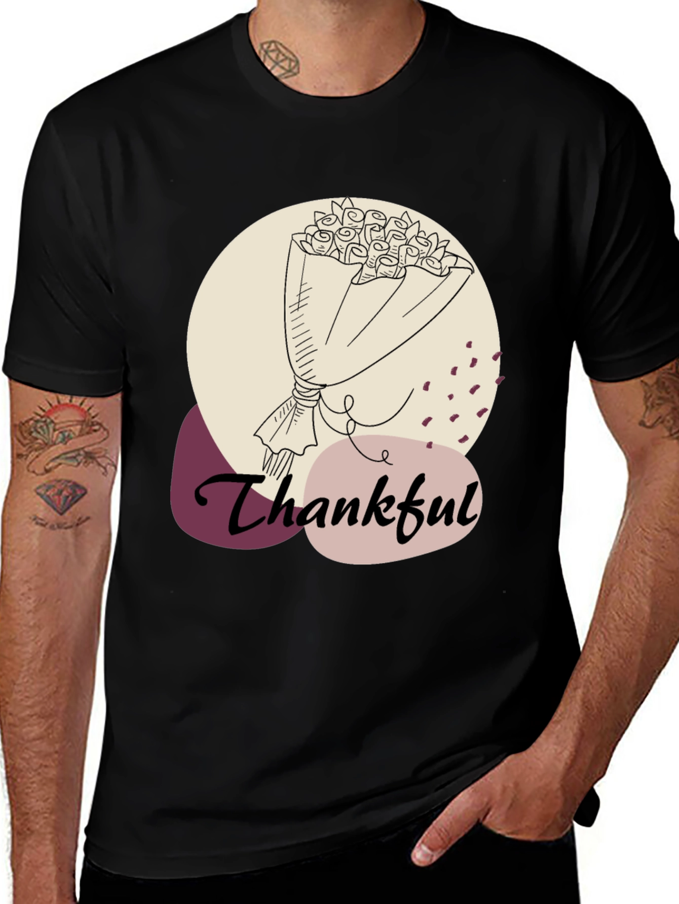 Variant 17 of Thankful Bouquet Graphic T-Shirt