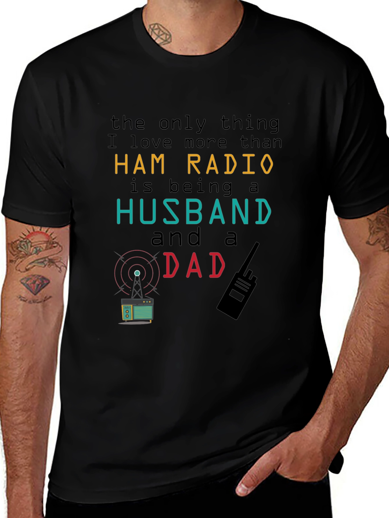 Variant 11 of Ham Radio Husband Dad T-Shirt