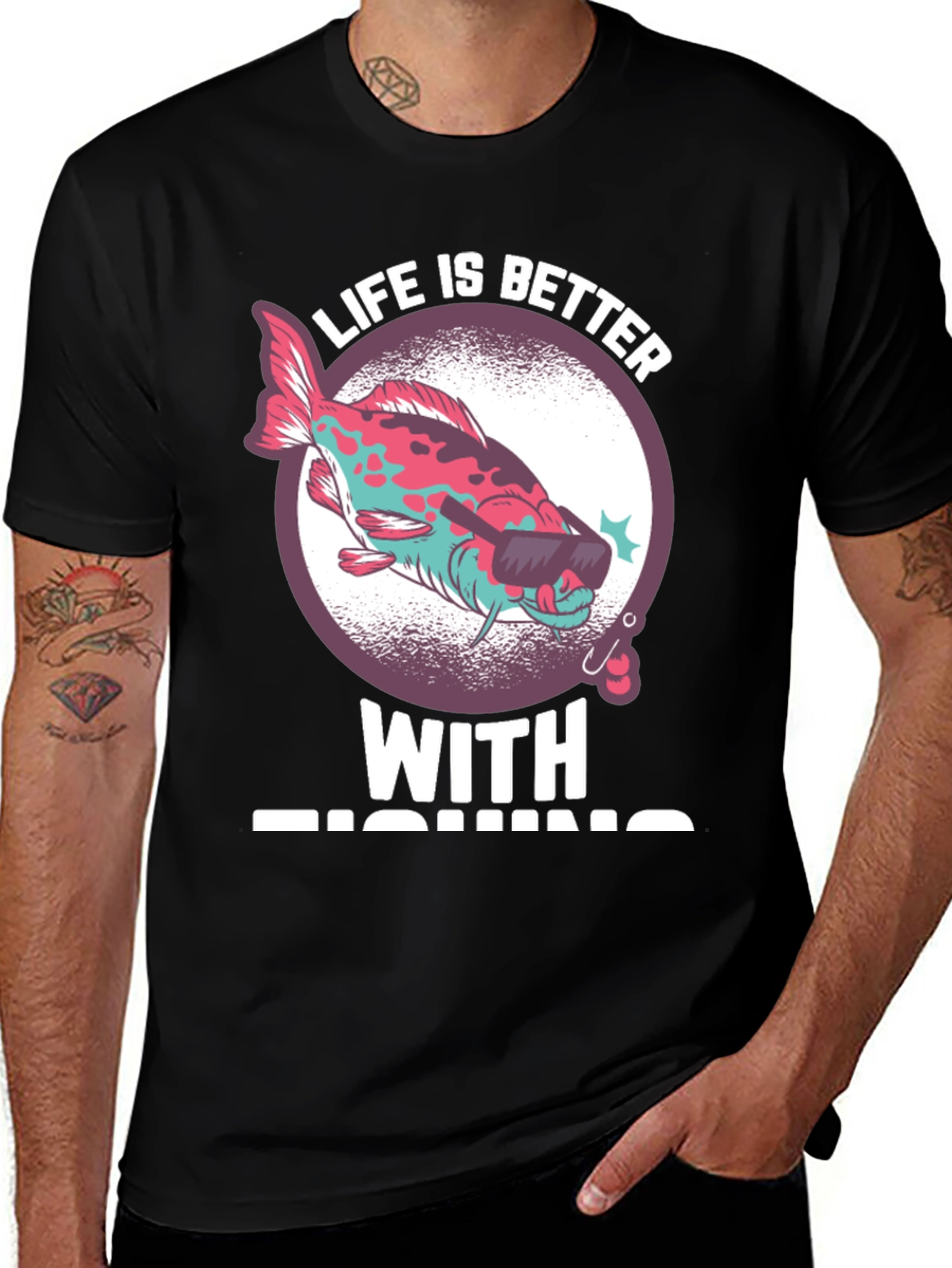 Variant 30 of Life is Better with Fishing Graphic T-Shirt