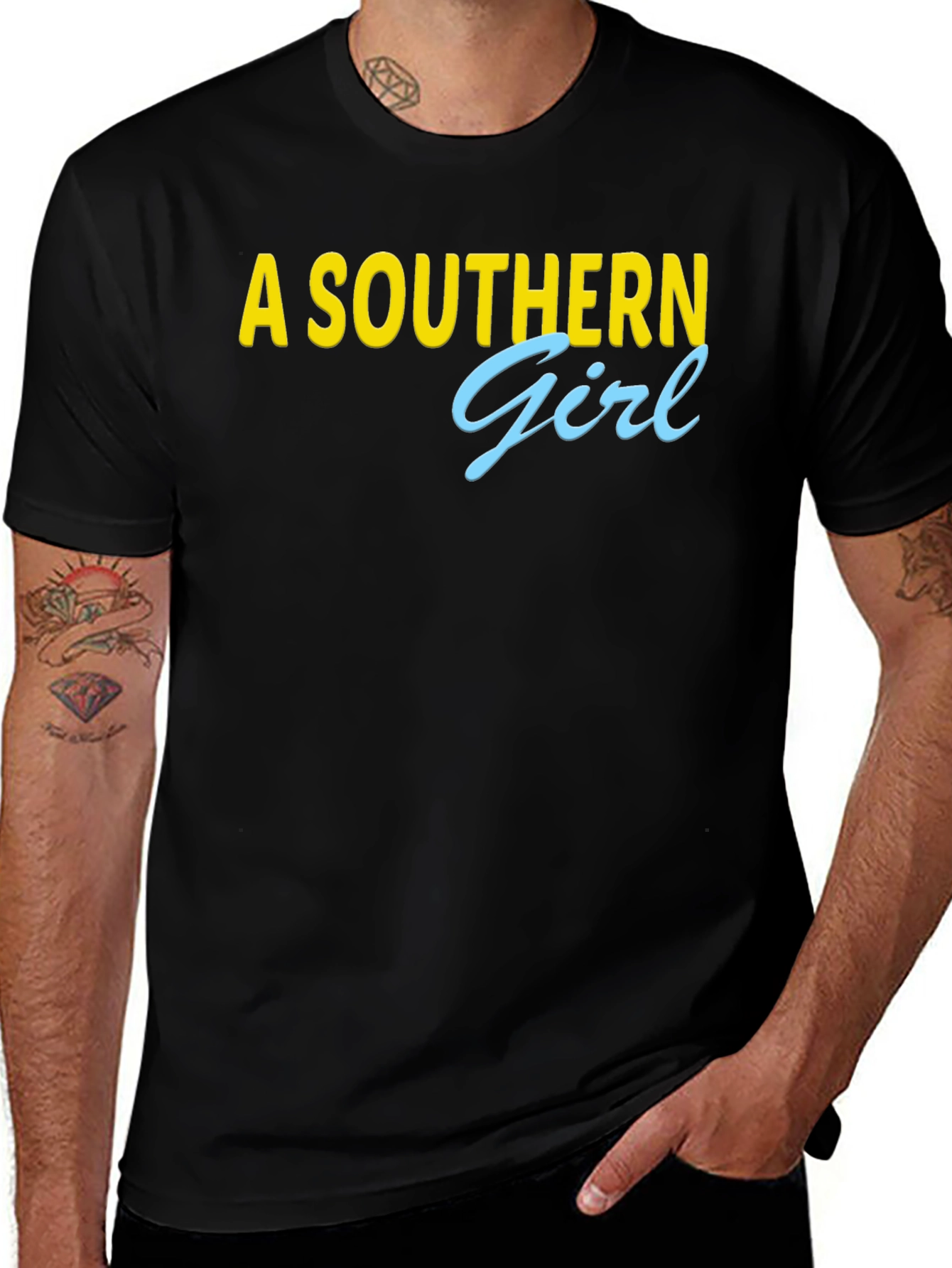 A Southern Girl Tee - Black Crew Neck