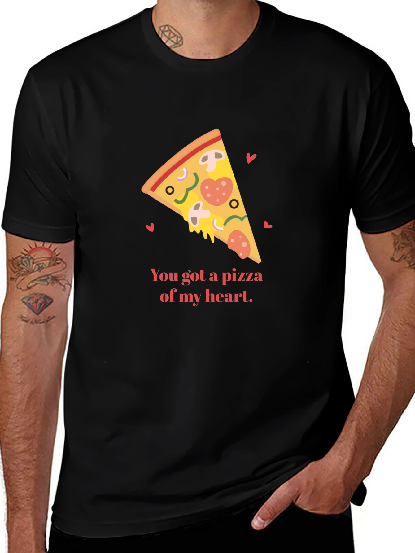 Variant 30 of Pizza Heart Graphic T-Shirt - Foodie Tee