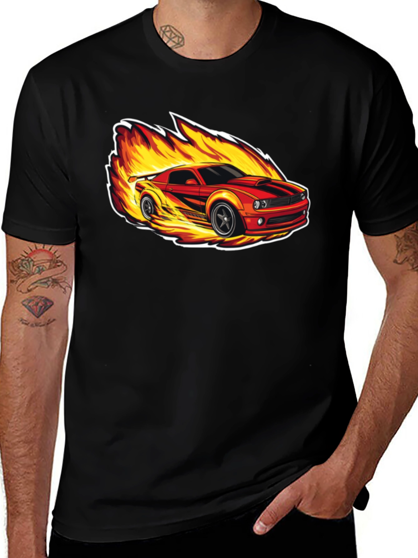 Variant 29 of Burning Speed Car Graphic T-Shirt