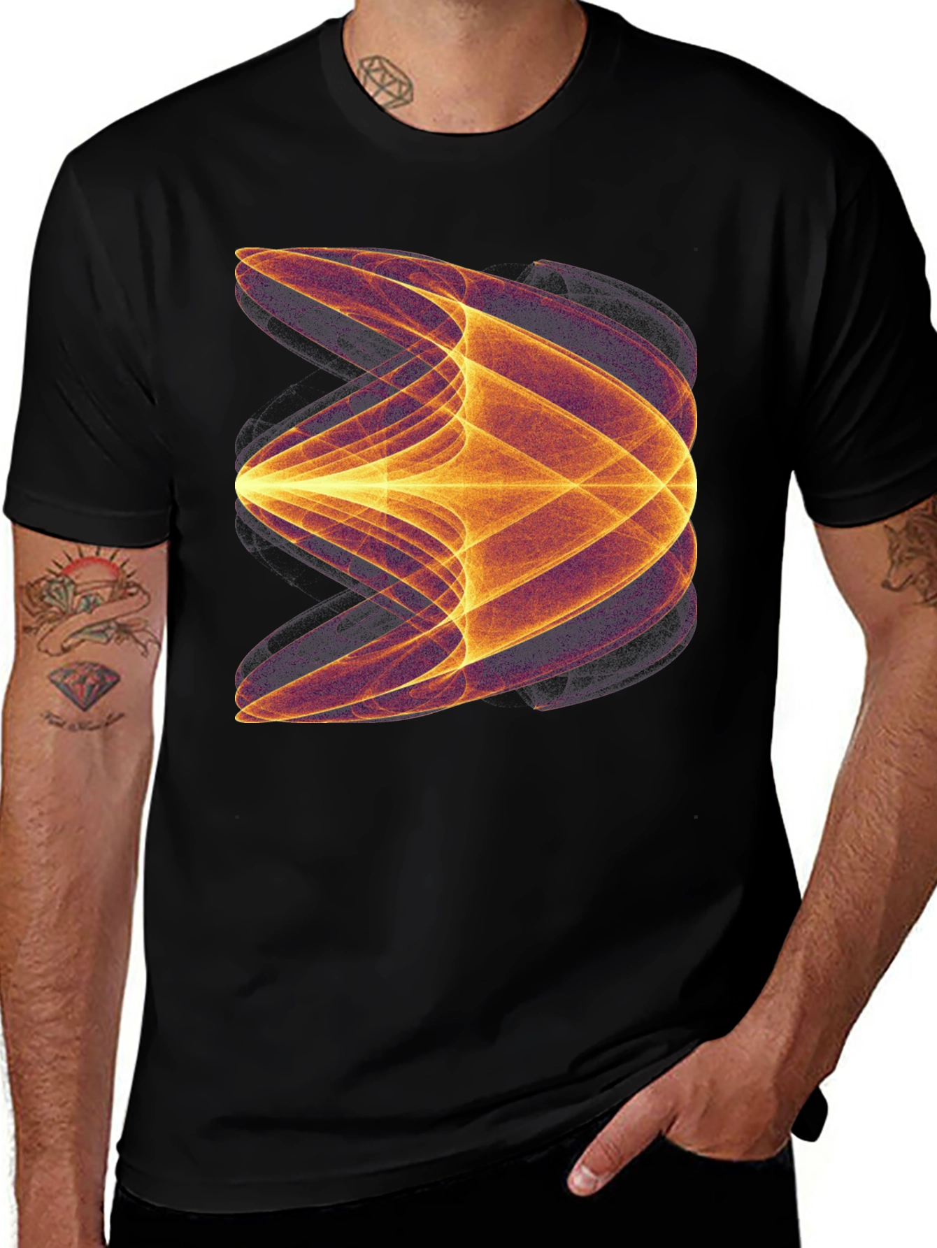 Variant 3 of Abstract Graphic Print Black T-Shirt