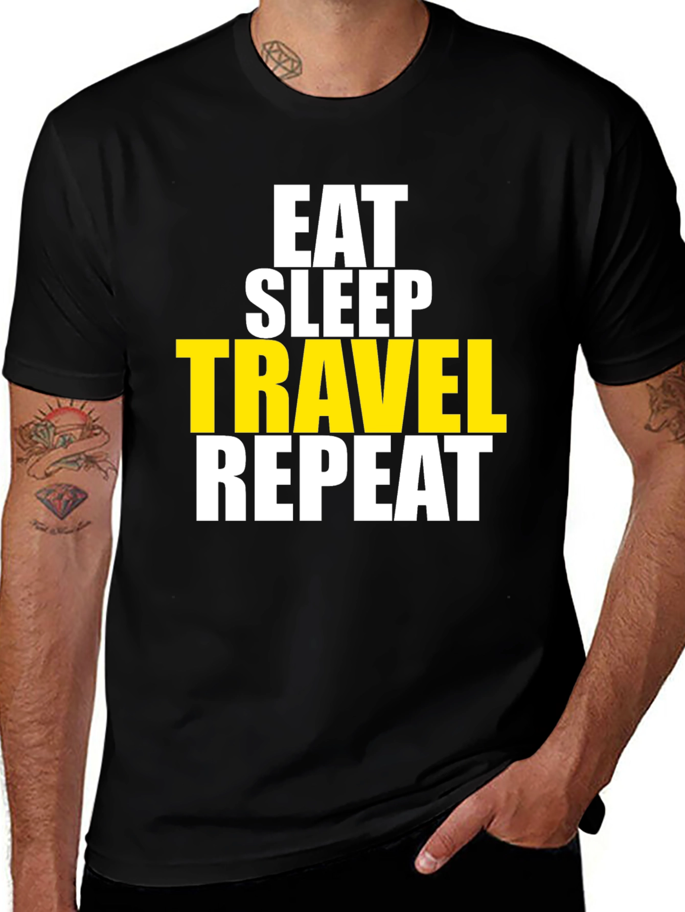 Eat Sleep Travel Repeat Graphic Tee
