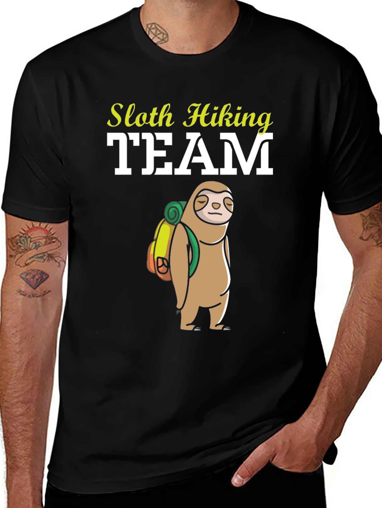Black Sloth Hiking Team T-Shirt - Funny Adventure Tee main image