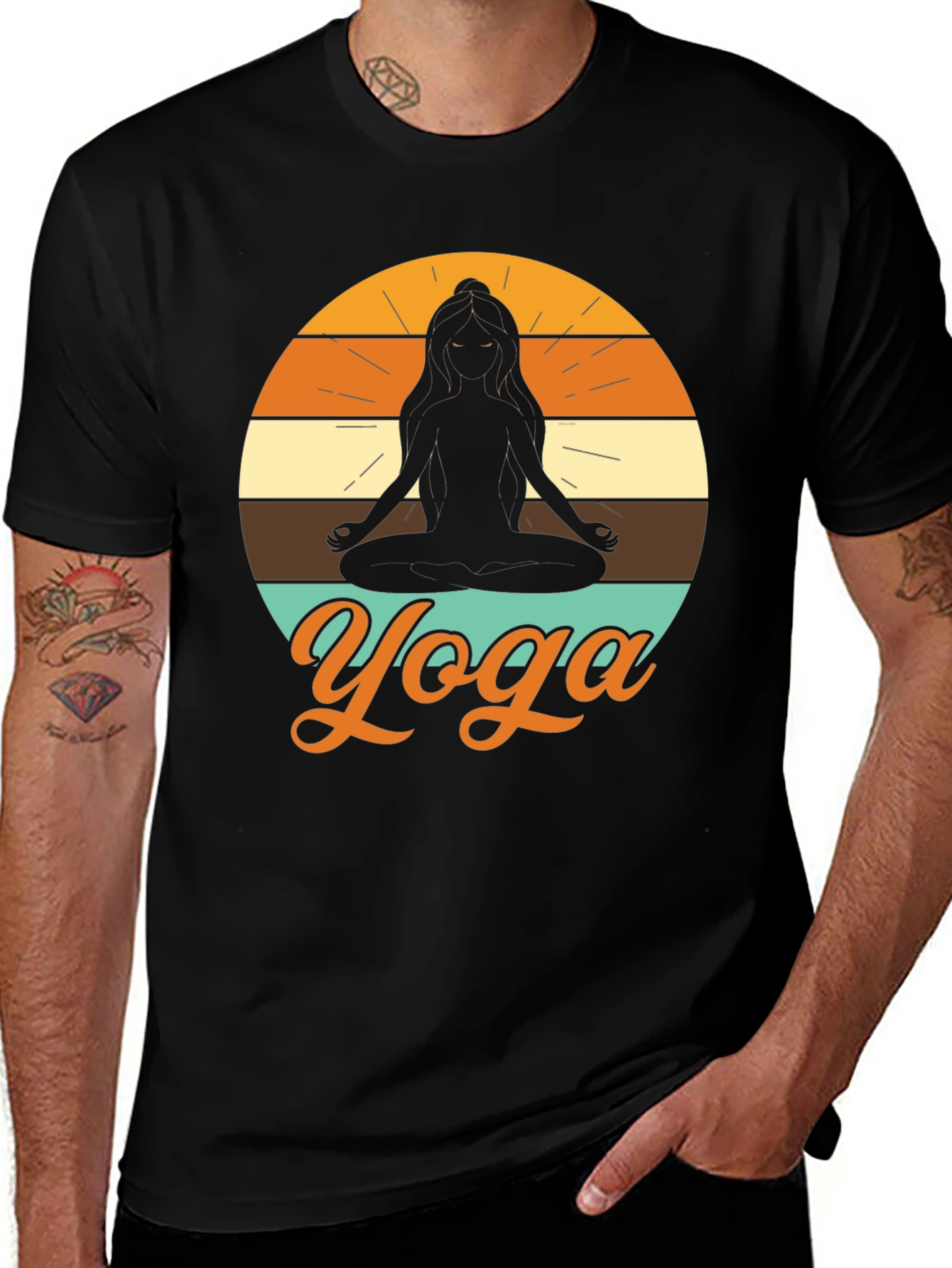 Variant 6 of Yoga Silhouette T-Shirt - Meditative Design