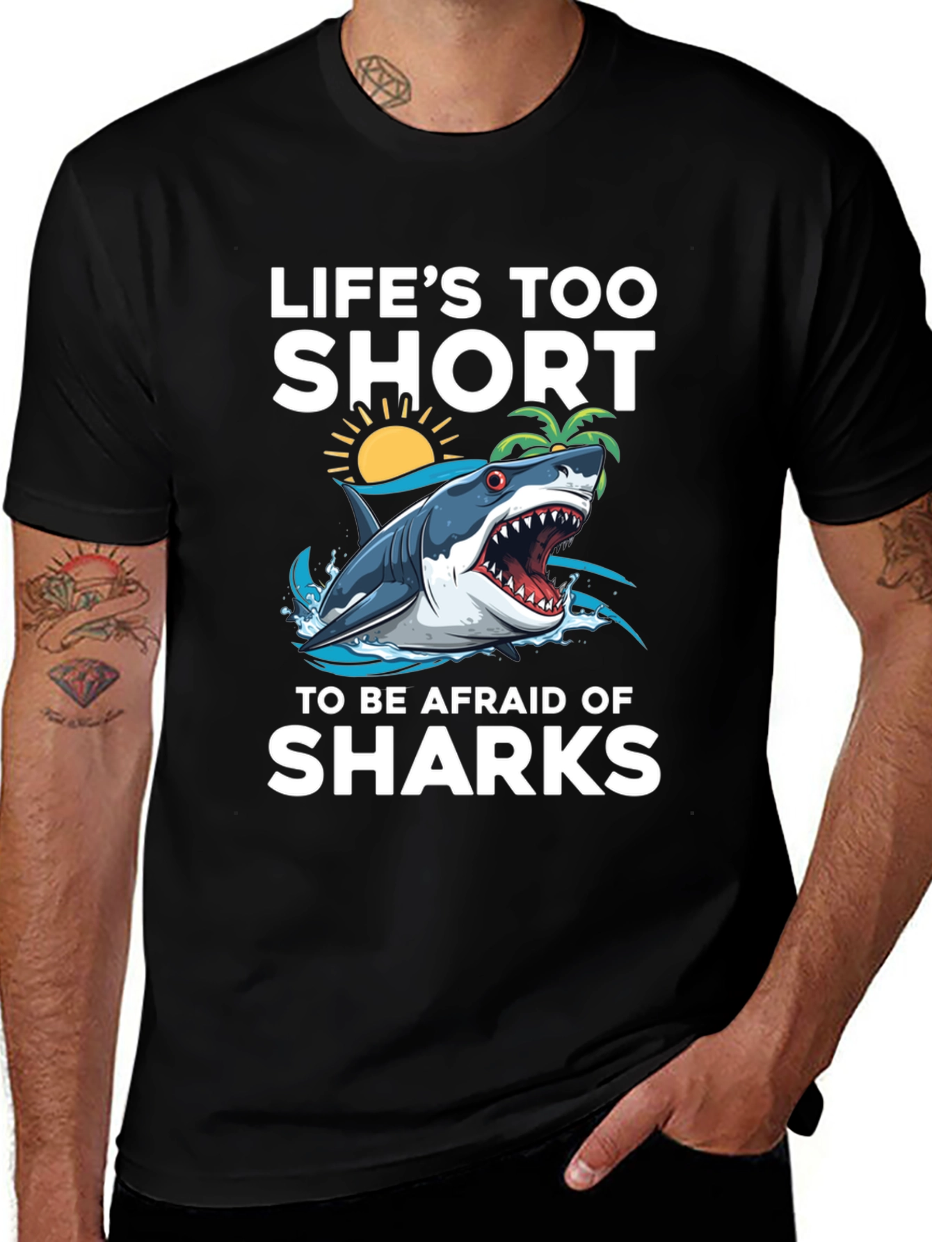 Variant 8 of Life's Too Short Shark Graphic T-Shirt