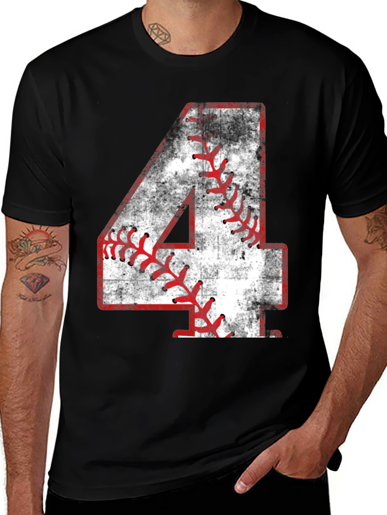 Variant 27 of Baseball Number 4 T-Shirt