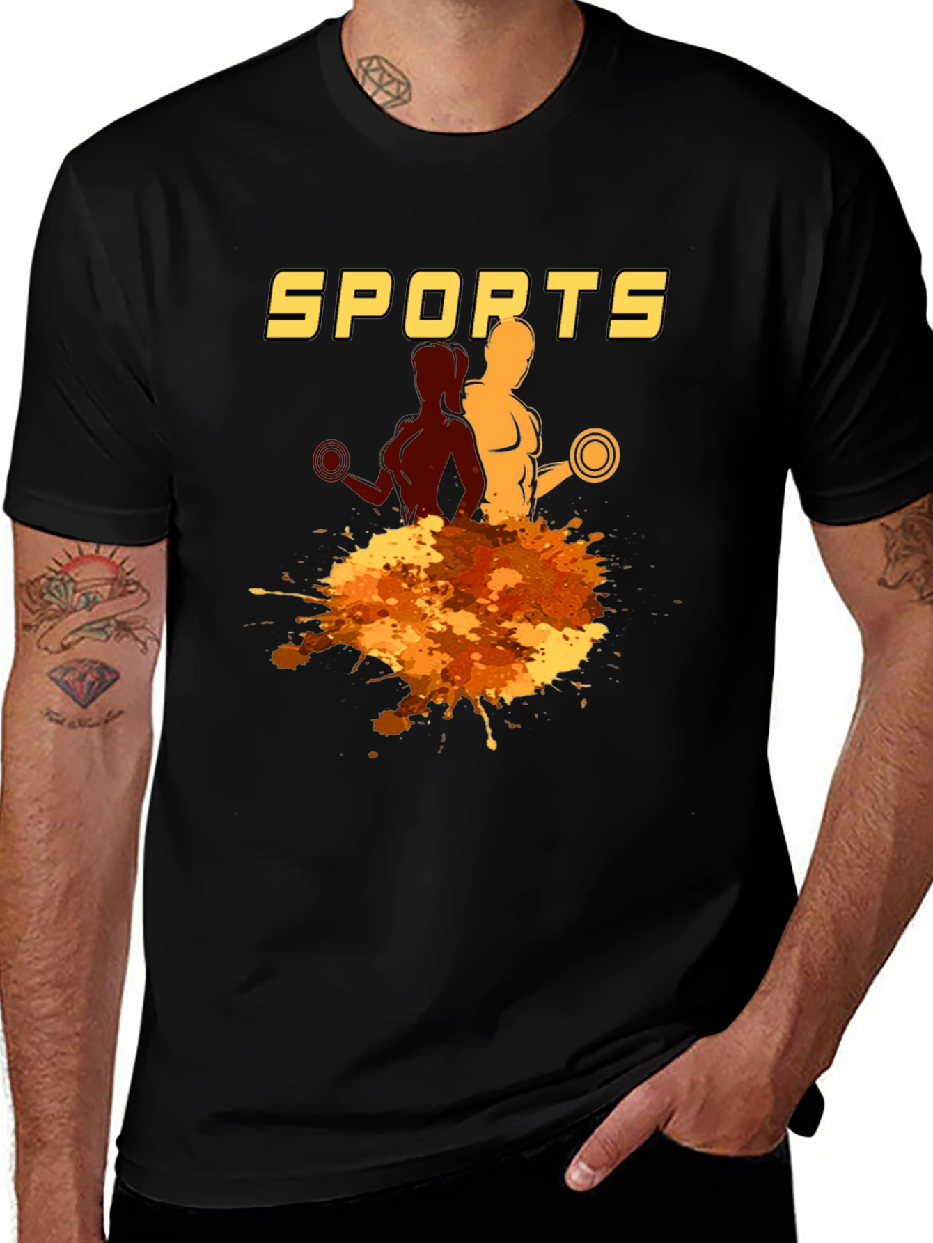 Variant 11 of Men's Black Sports Graphic T-Shirt