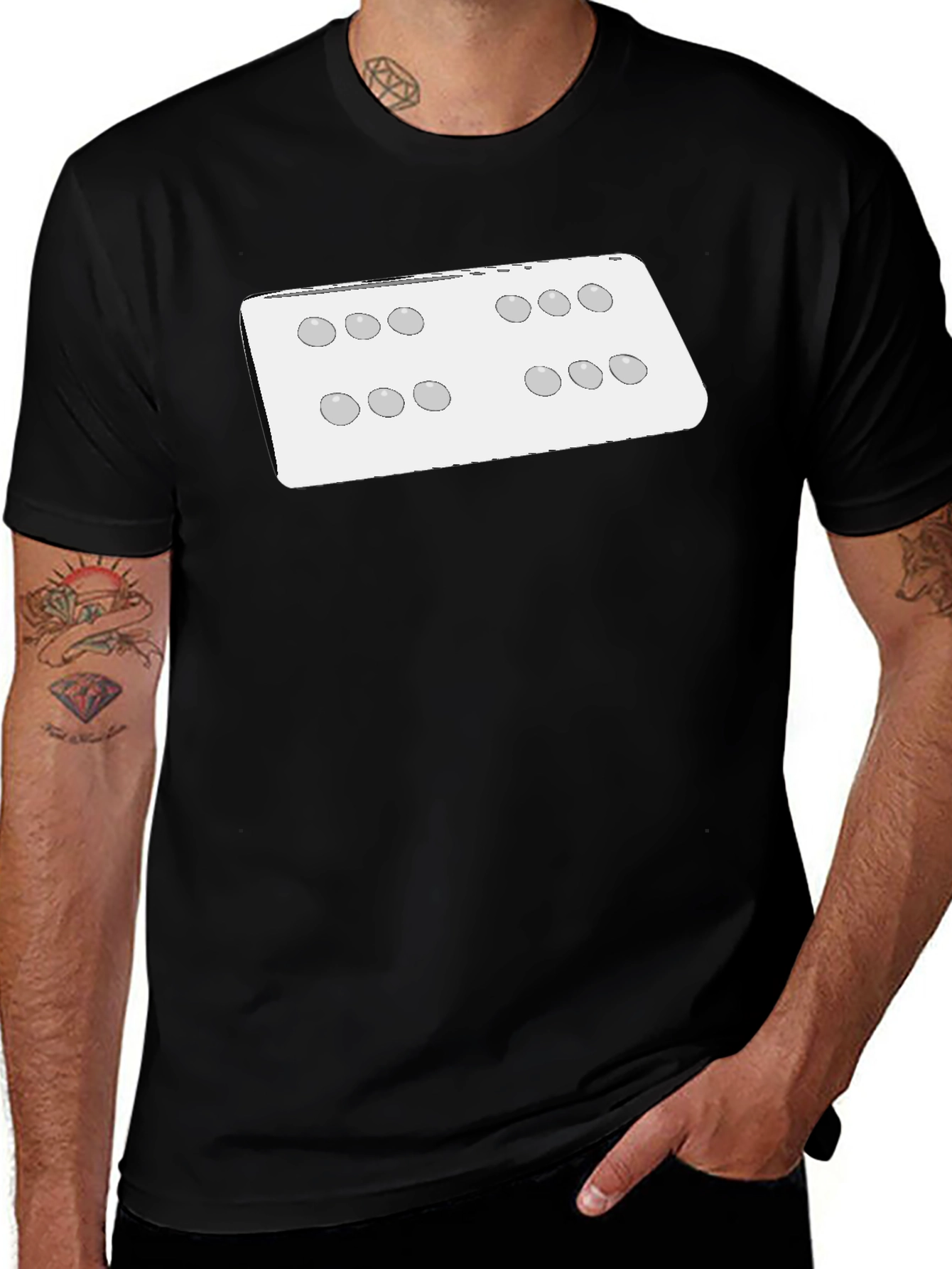 Variant 10 of Dice Array Graphic Tee - Black