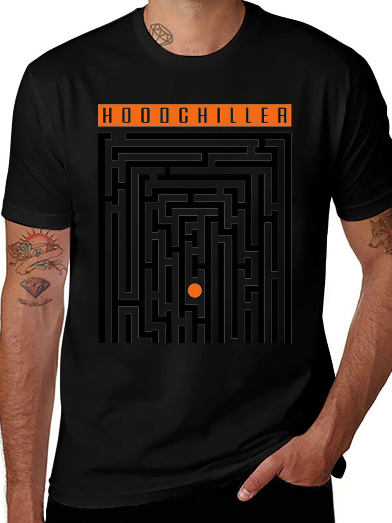 Variant 14 of Hoodchiller Maze T-Shirt - Brain Teaser Tee