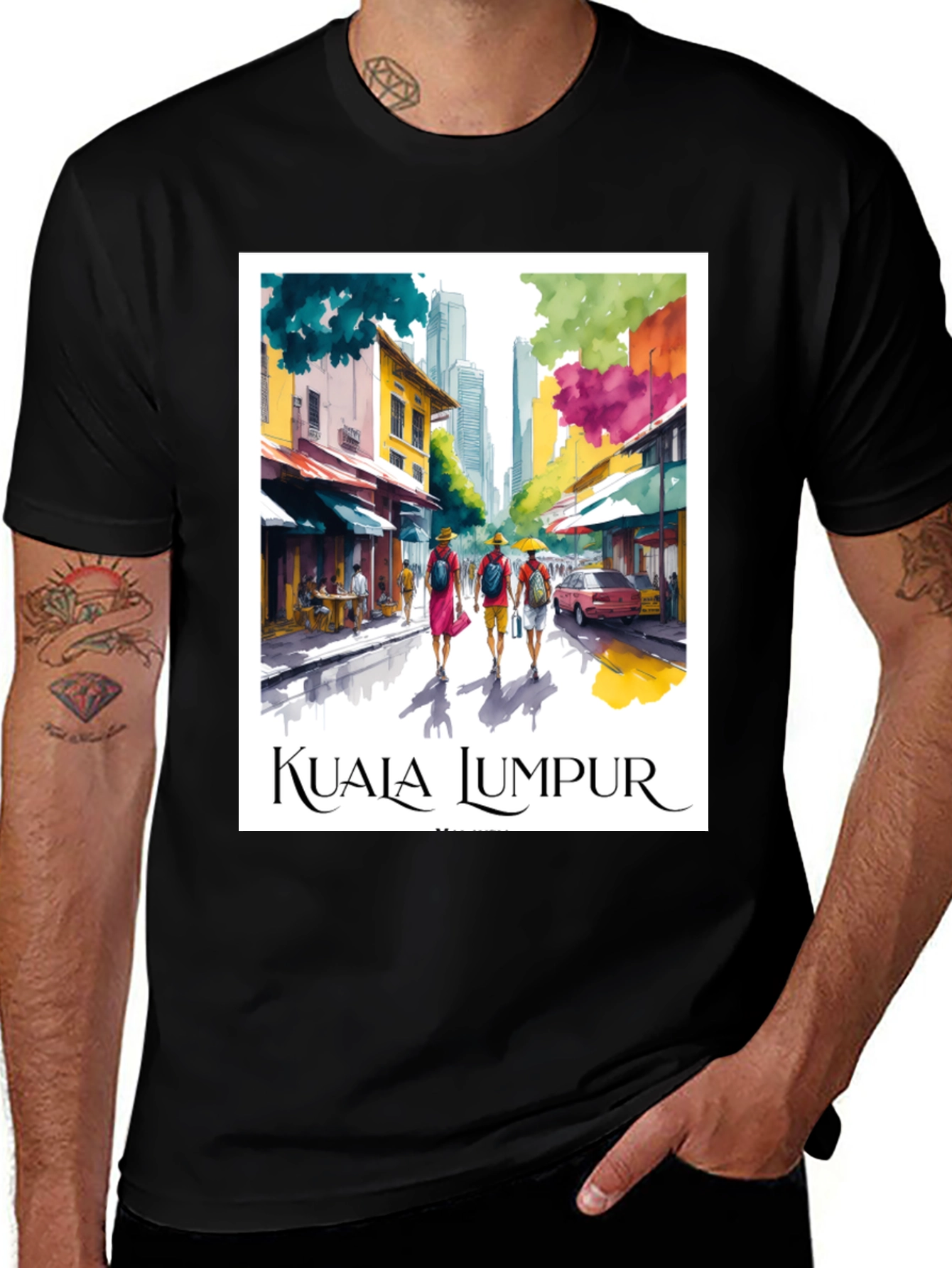 Black Kuala Lumpur Travel T-Shirt main image