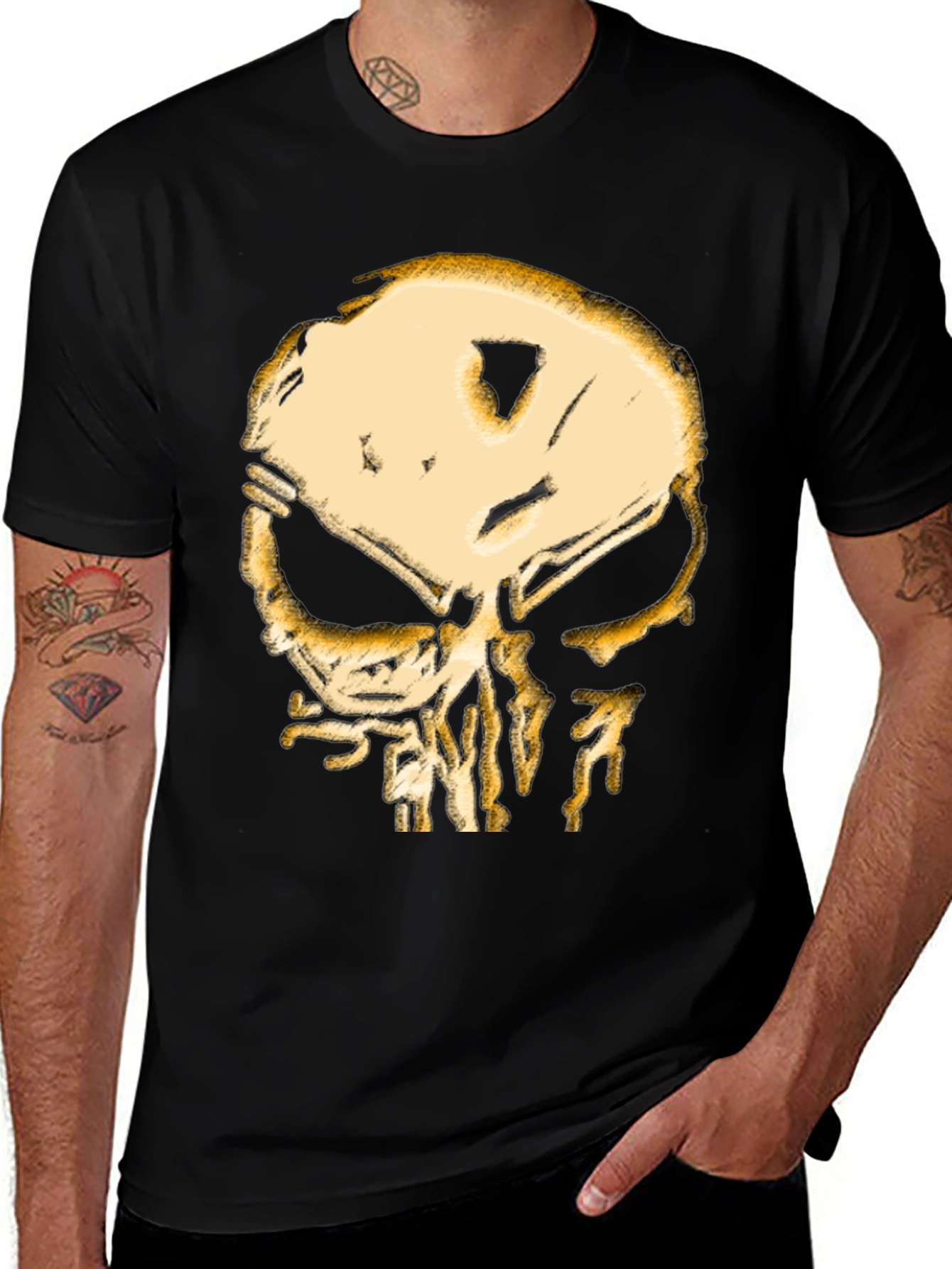 Variant 29 of Skull Graphic Black T-Shirt