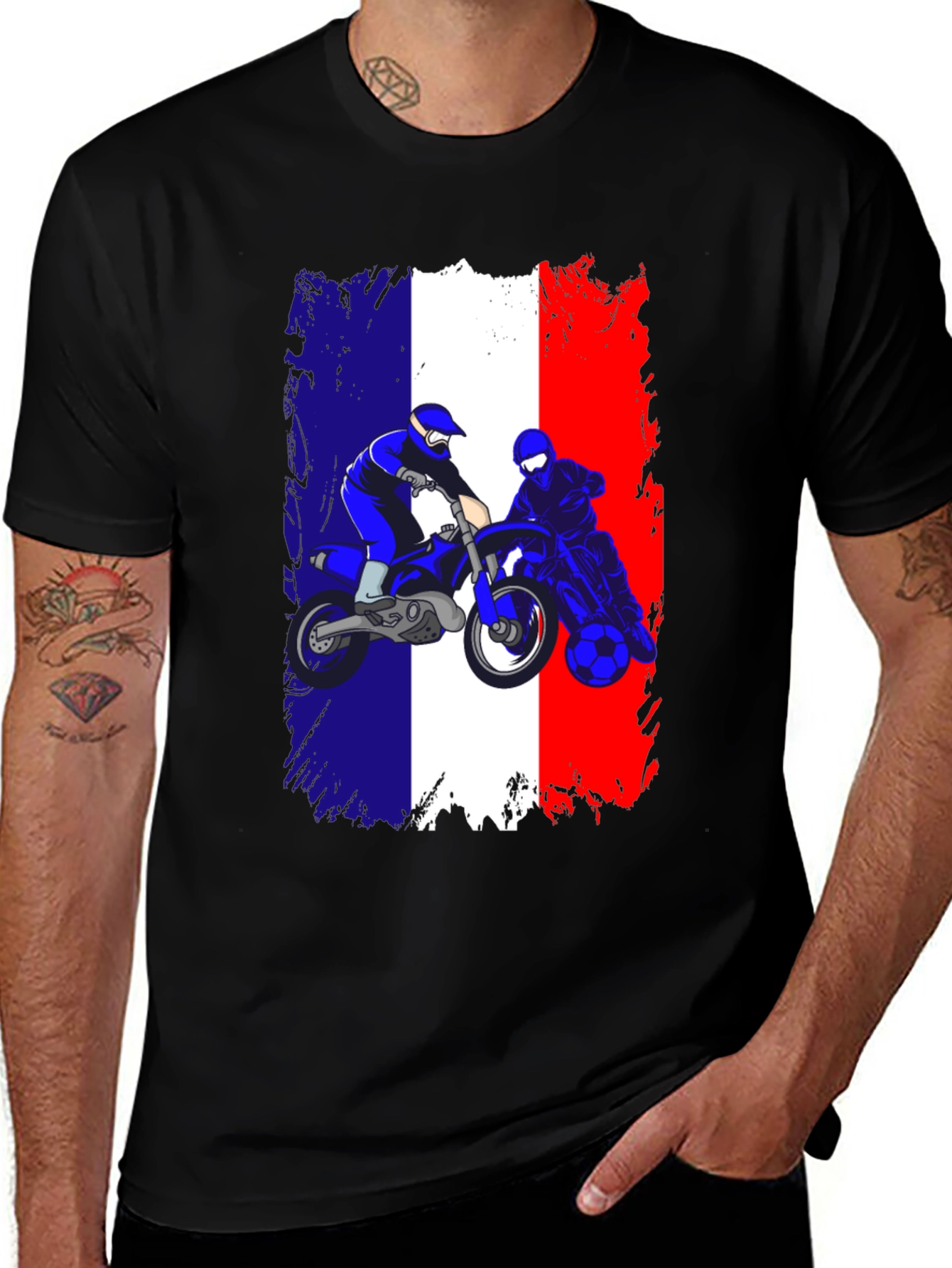 French Flag Motocross T-Shirt