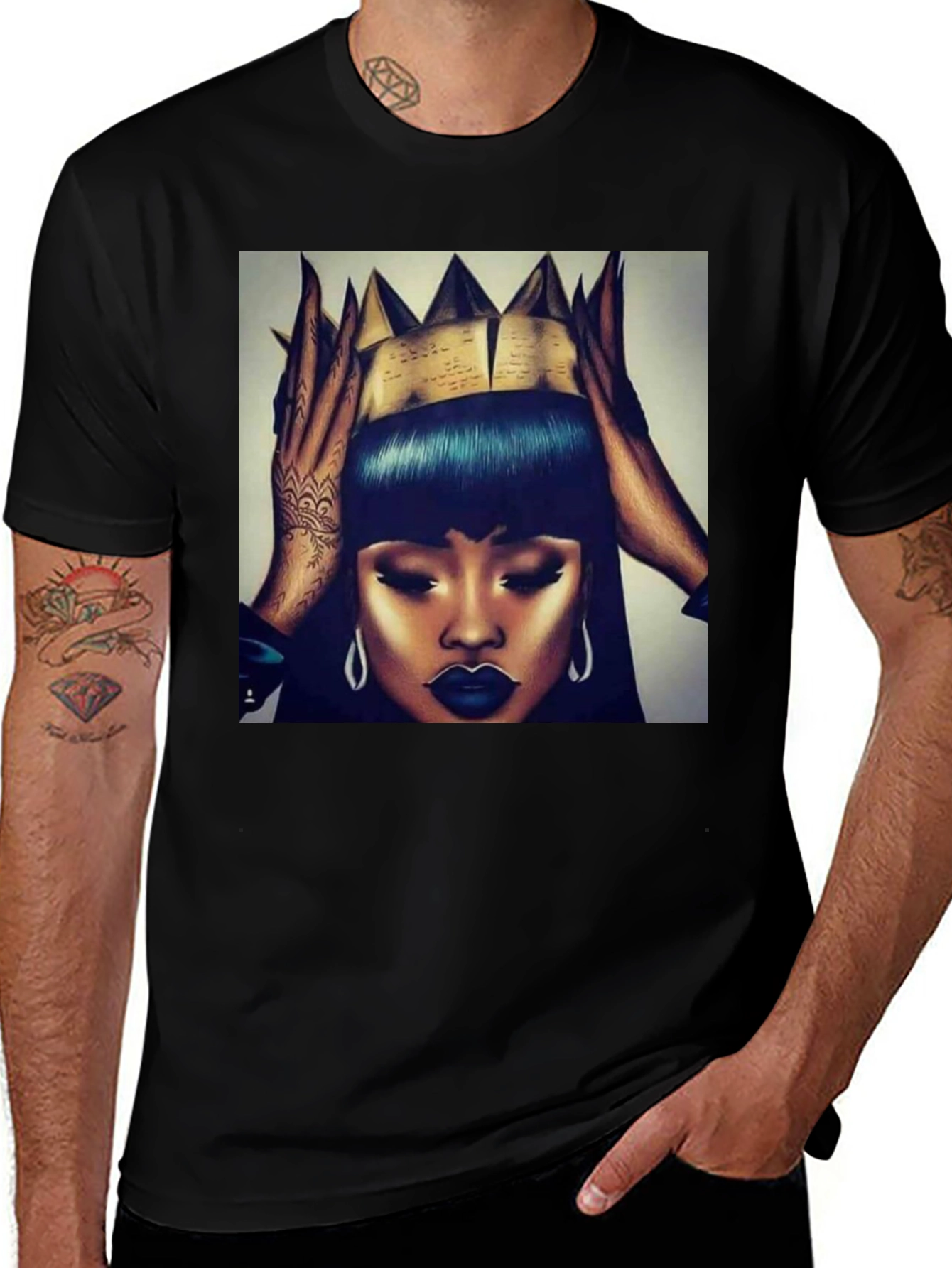 Variant 7 of Queen Graphic Tee - Black Cotton Unisex