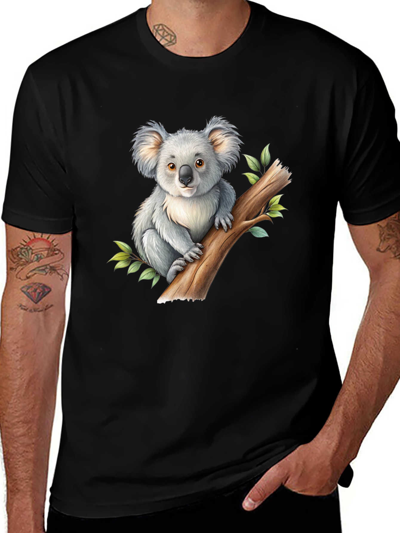 Variant 9 of Koala Graphic Black T-Shirt