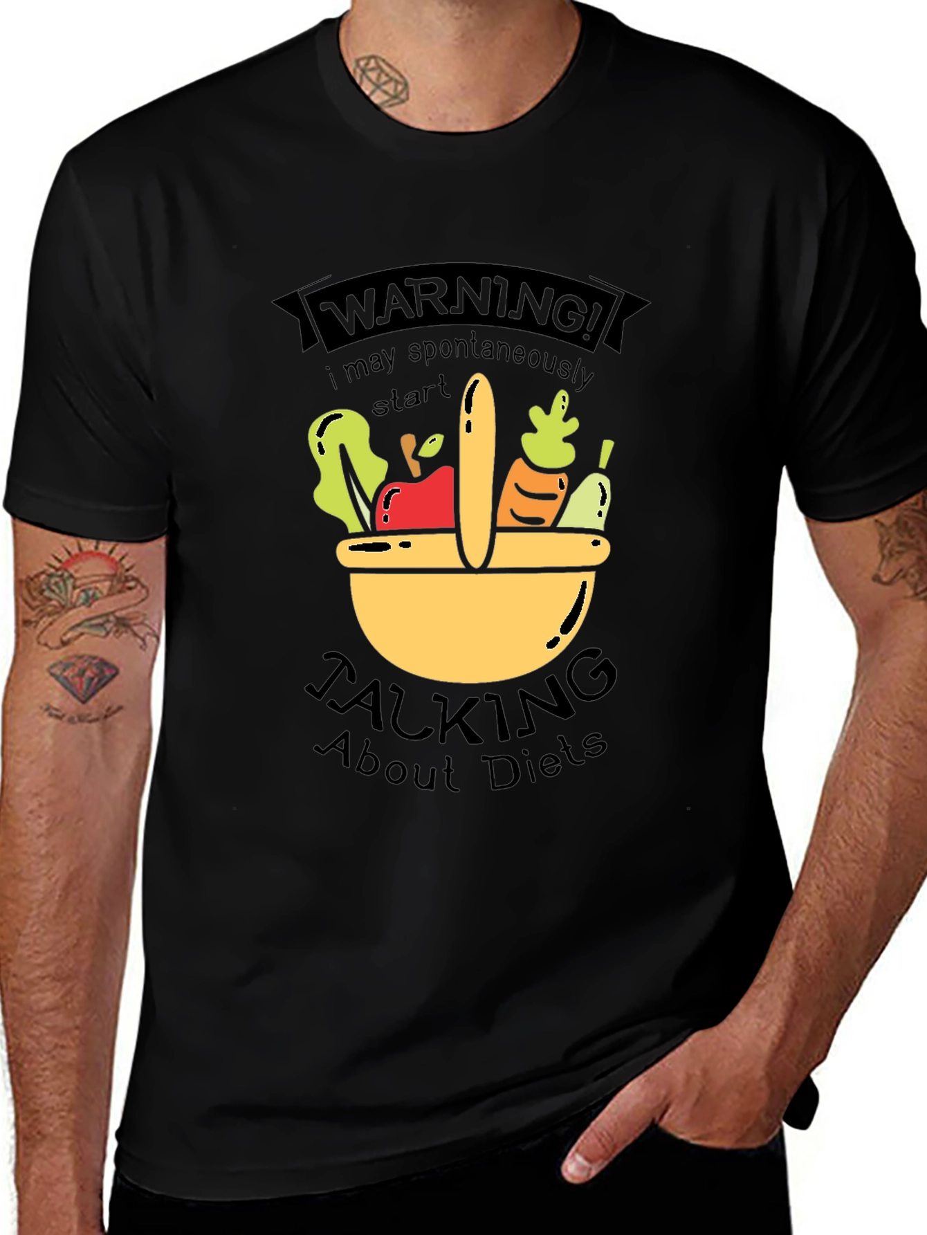 Variant 19 of Warning: May Spontaneously Talk About Diets T-Shirt