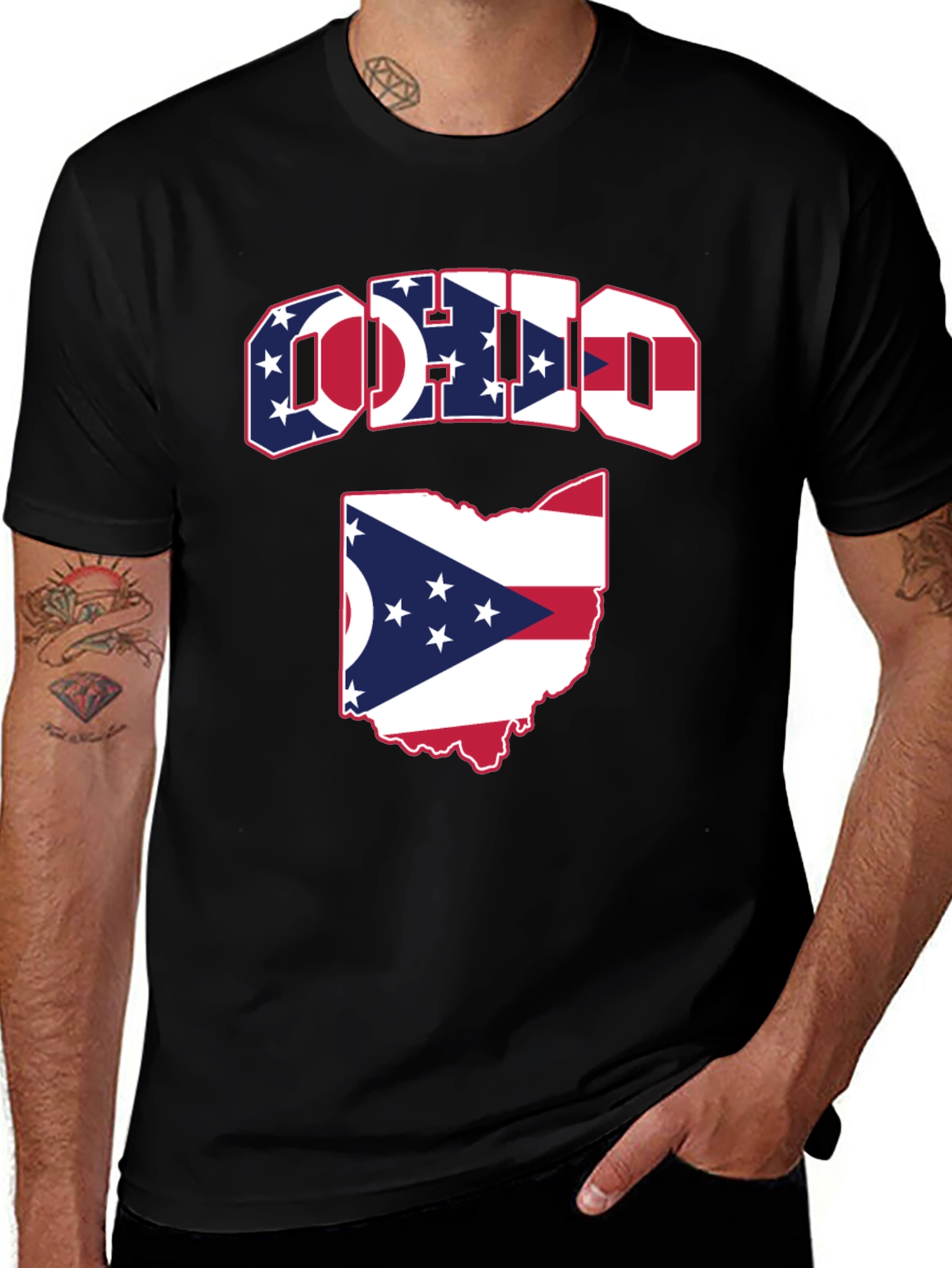 Ohio Flag Graphic Tee - Patriotic State Pride T-Shirt