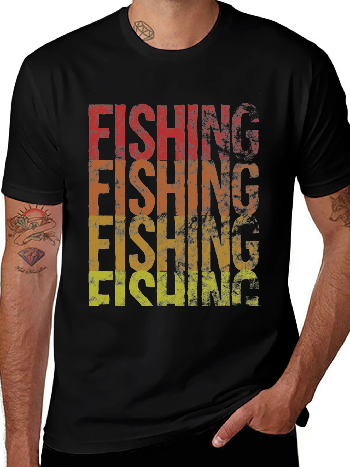Variant 25 of Vintage Fishing T-Shirt: Retro Angler Tee