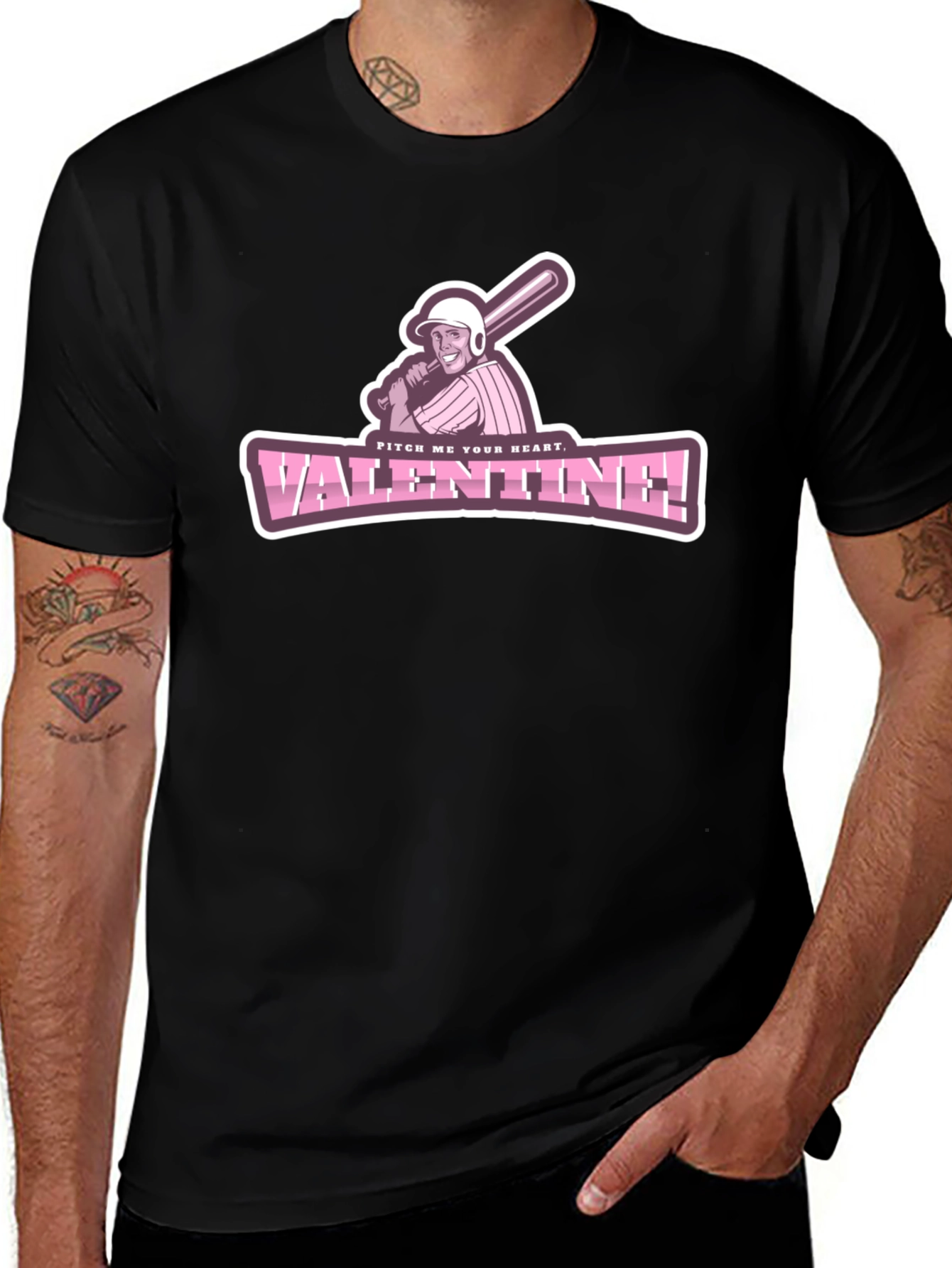 Variant 12 of Pitch Me Your Heart Valentine Baseball T-Shirt