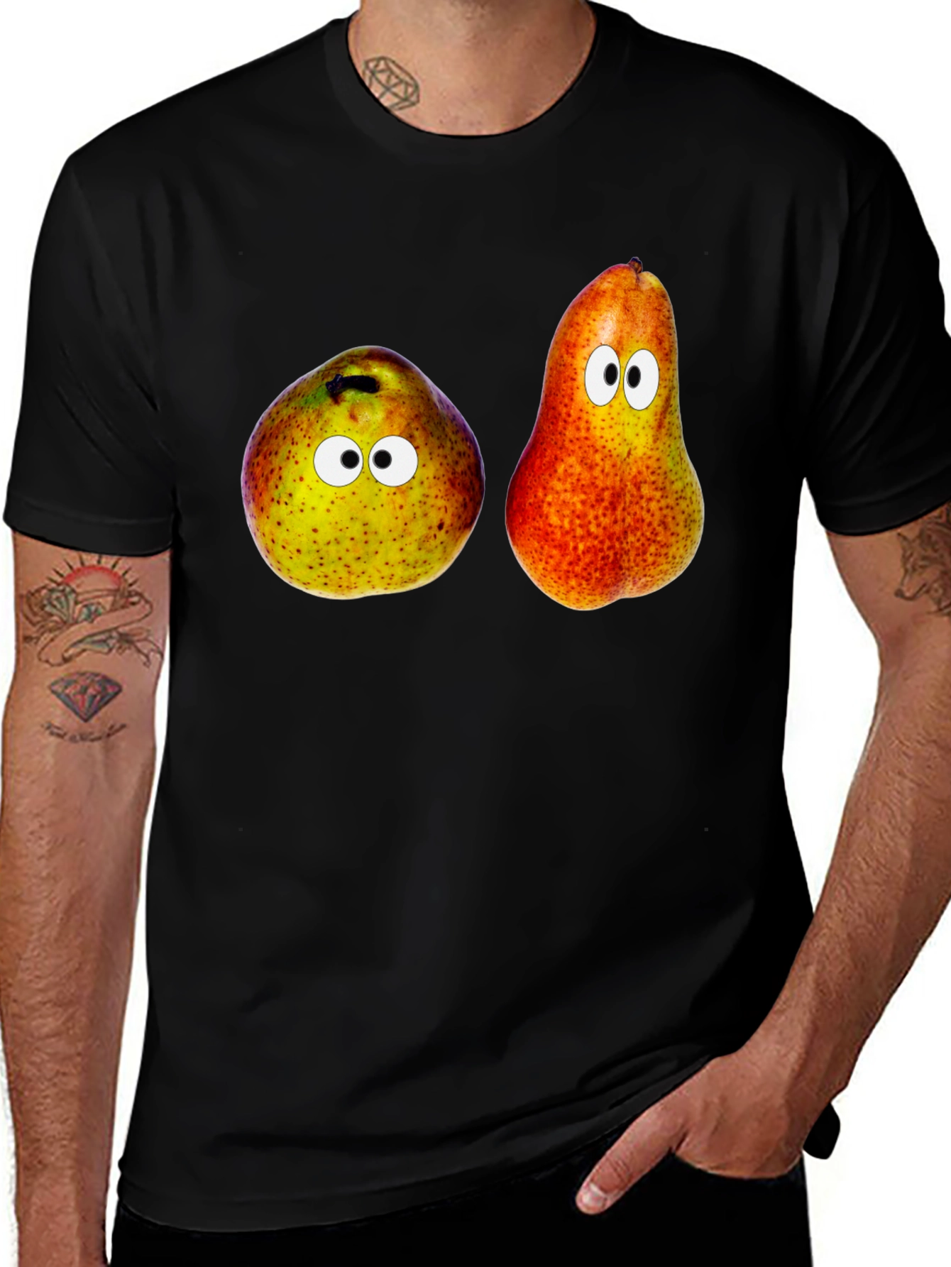 Funny Pear Googly Eyes Graphic Tee - Unisex