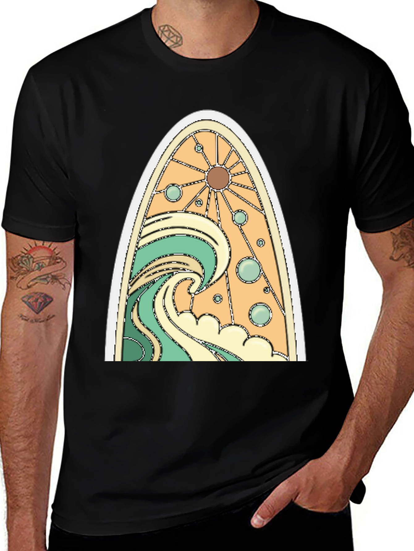 Variant 16 of Surfboard Graphic Tee - Beach Vibes
