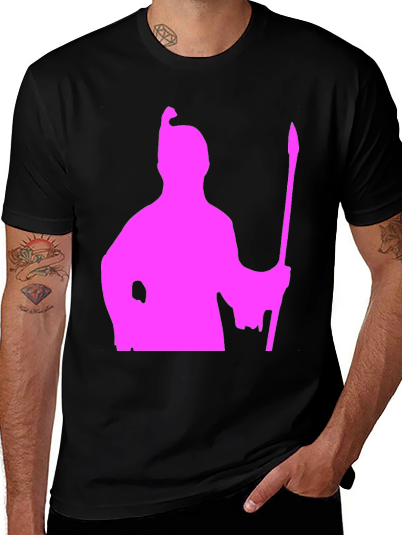 Variant 8 of Pink Wizard Graphic Black T-Shirt
