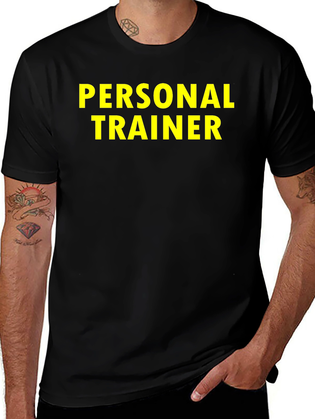Variant 26 of Personal Trainer T-Shirt - Black Cotton Tee