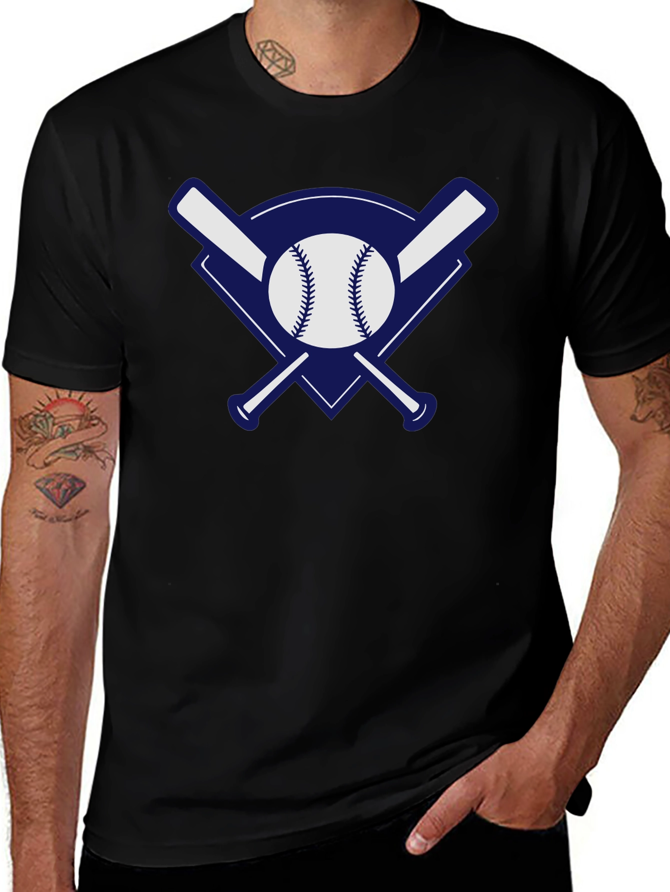 Variant 20 of Baseball T-Shirt: Bats & Ball Graphic Tee
