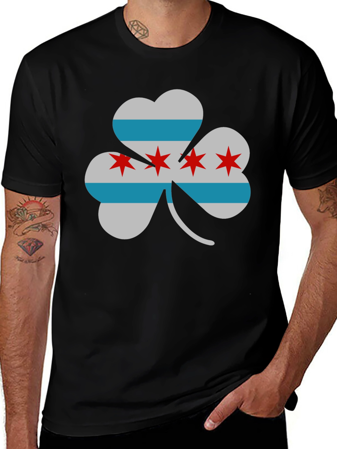 Chicago Flag Shamrock T-Shirt - Lucky Irish Pride!