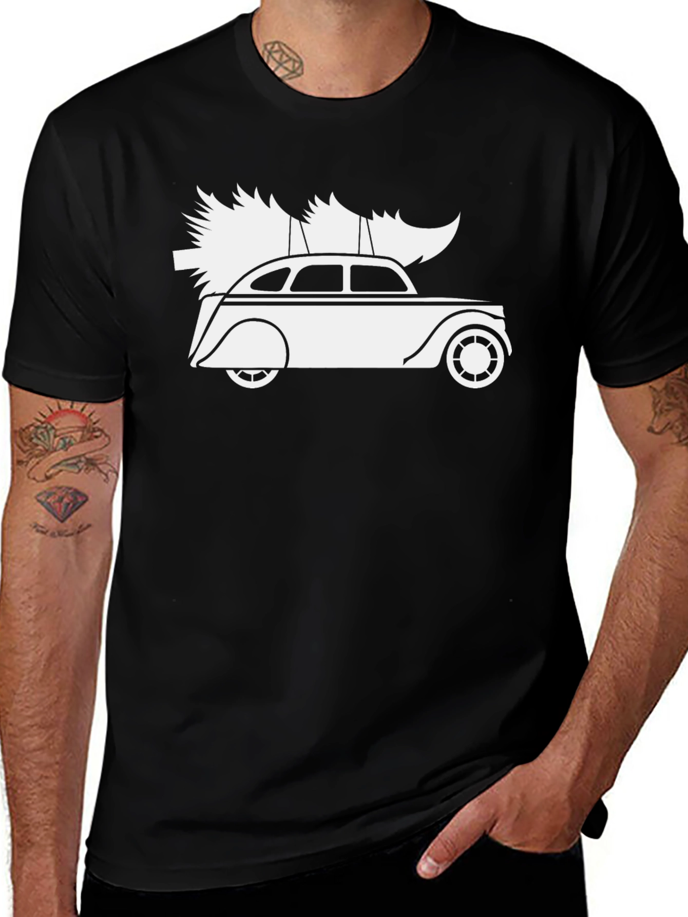 Variant 24 of Vintage Car Christmas Tree T-Shirt