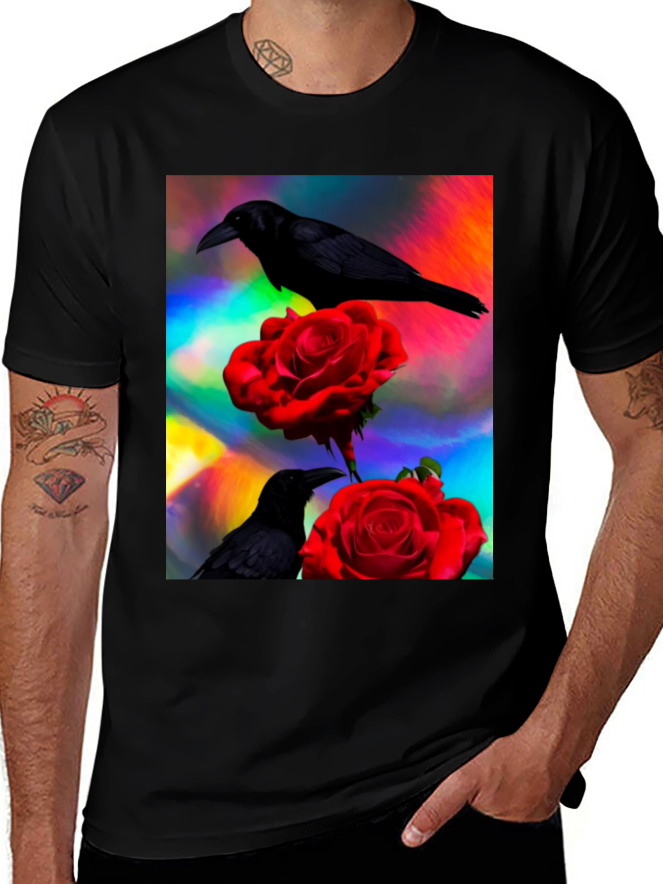 Variant 15 of Raven & Rose Graphic Tee - Unique Design