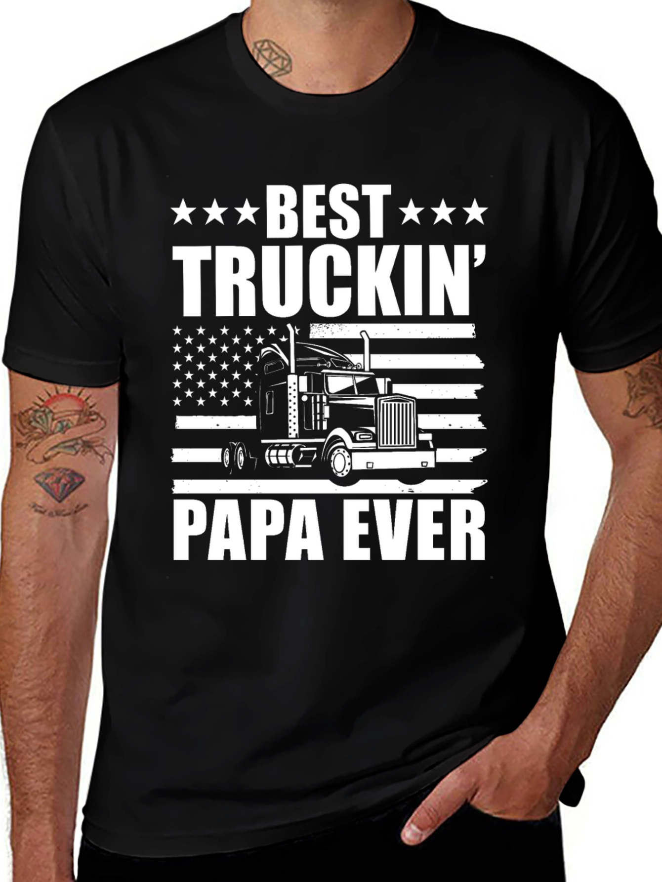 Variant 14 of Best Truckin' Papa Ever Graphic Tee