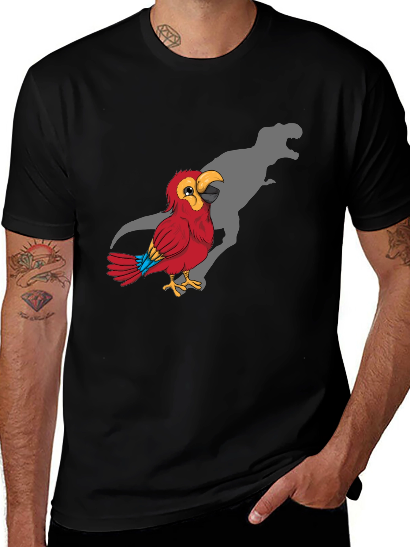 Variant 14 of Parrot Rex T-Shirt - Funny Cartoon Bird Design