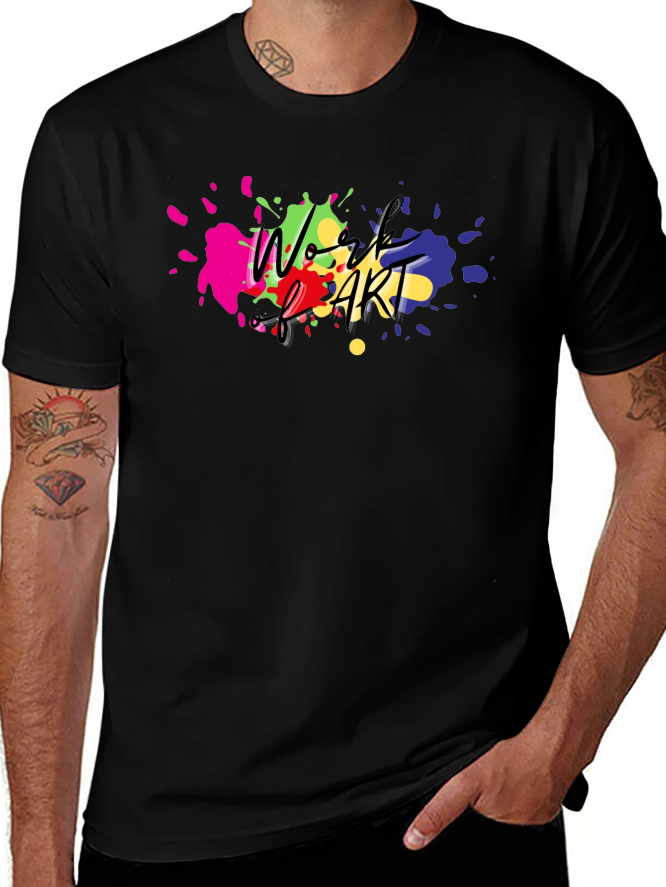 Variant 9 of Work of Art Splatter T-Shirt - Artistic Statement Tee