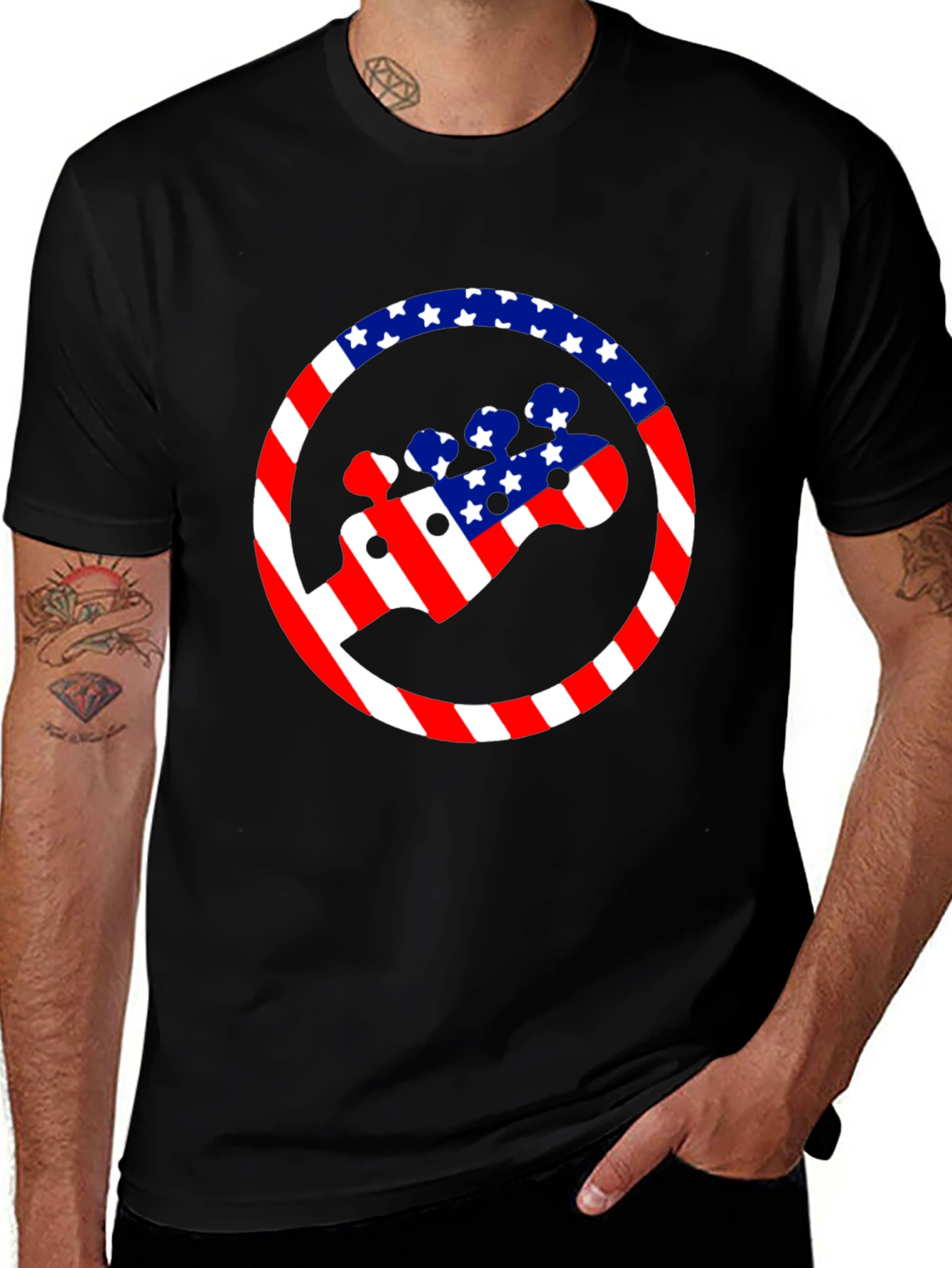Variant 24 of American Flag Guitar T-Shirt