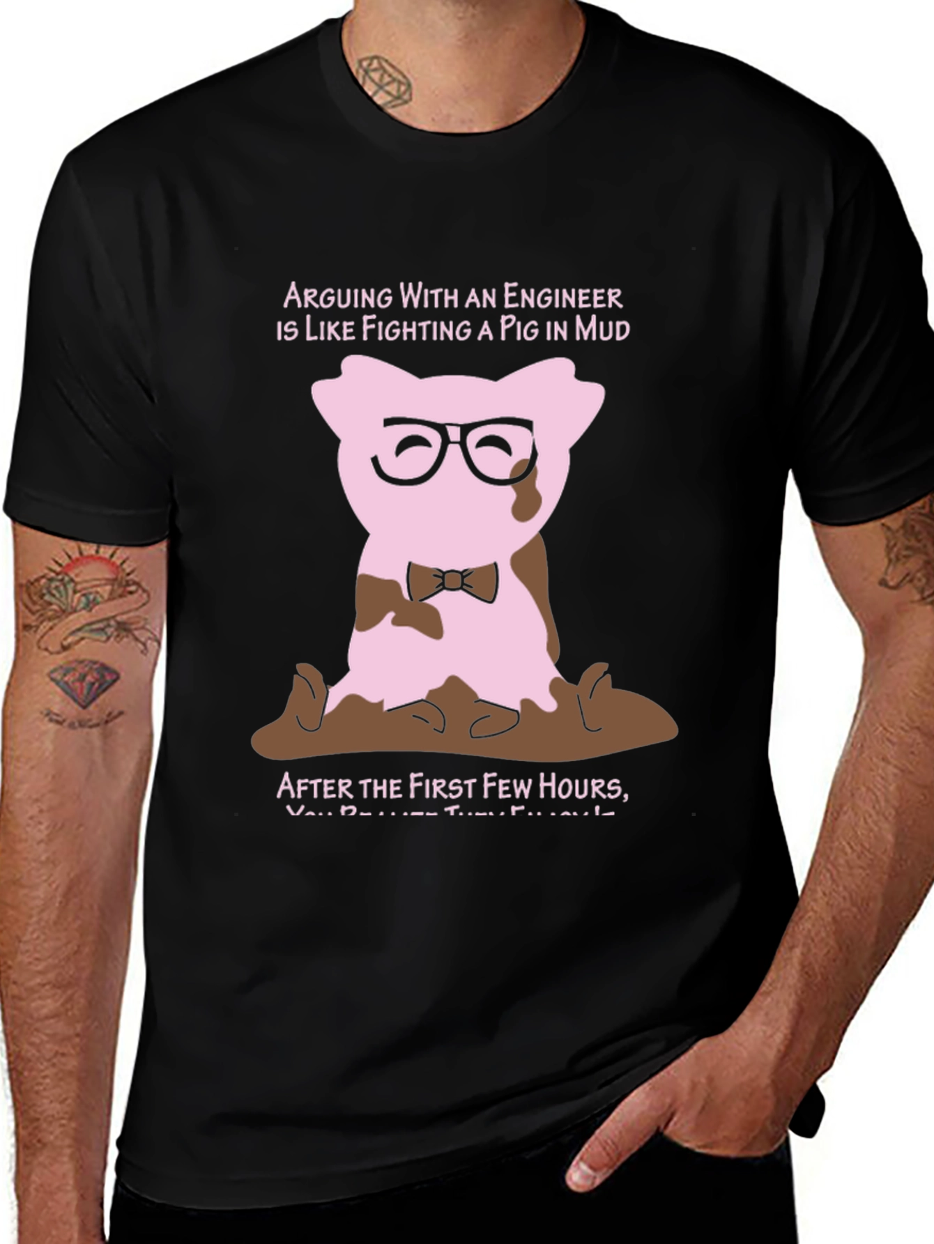 Engineer Pig Mud T-Shirt Funny Job Gift
