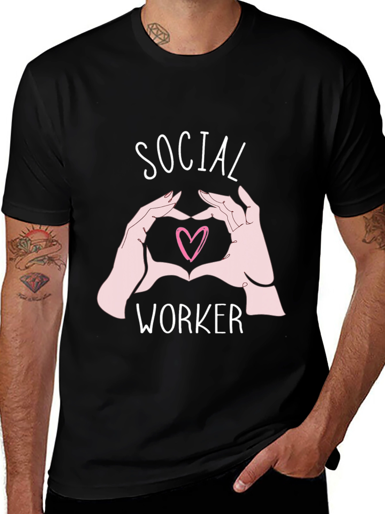 Variant 30 of Social Worker Heart Hands Graphic Tee