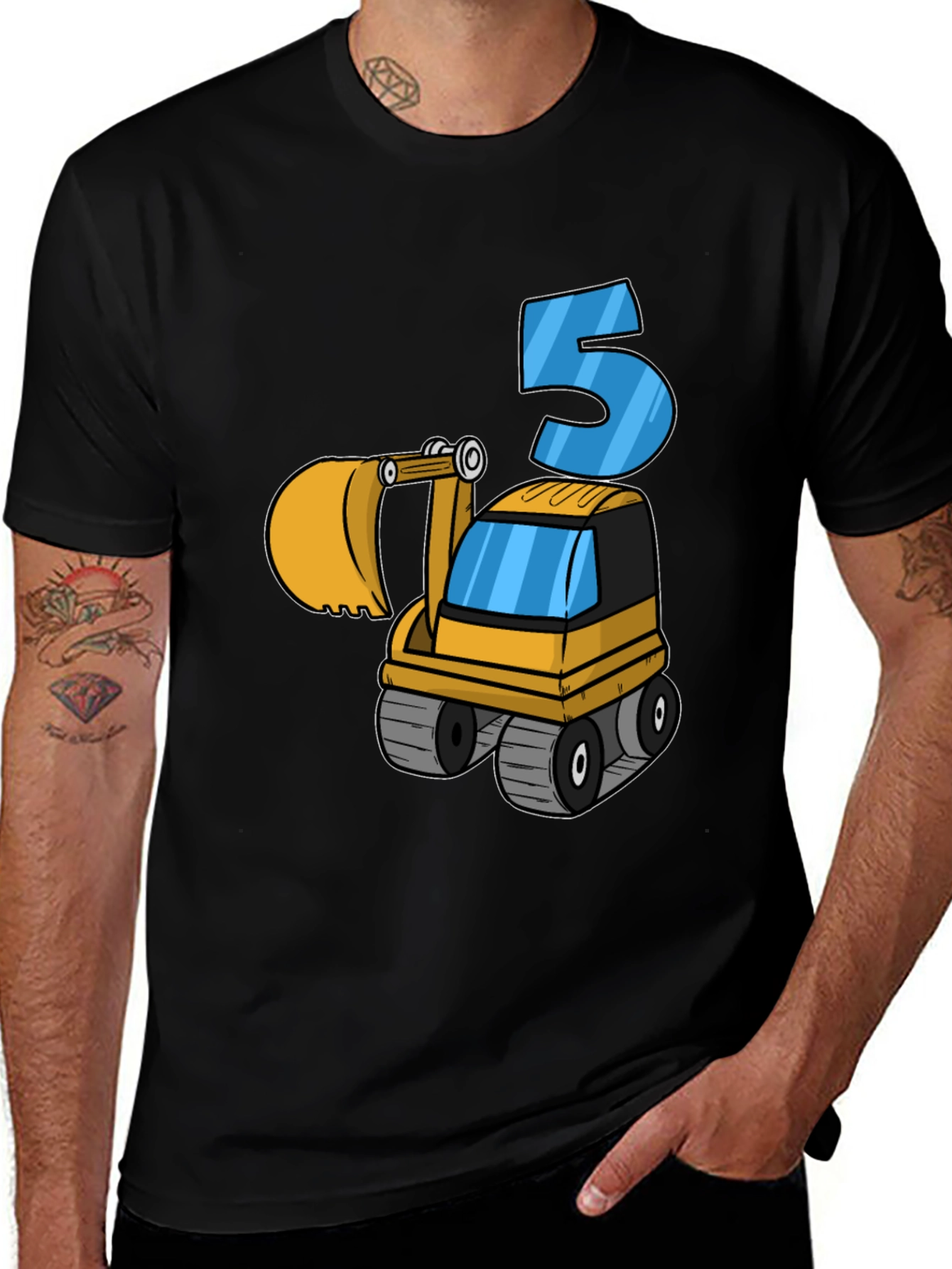 Variant 21 of Kids 5th Birthday Excavator T-Shirt