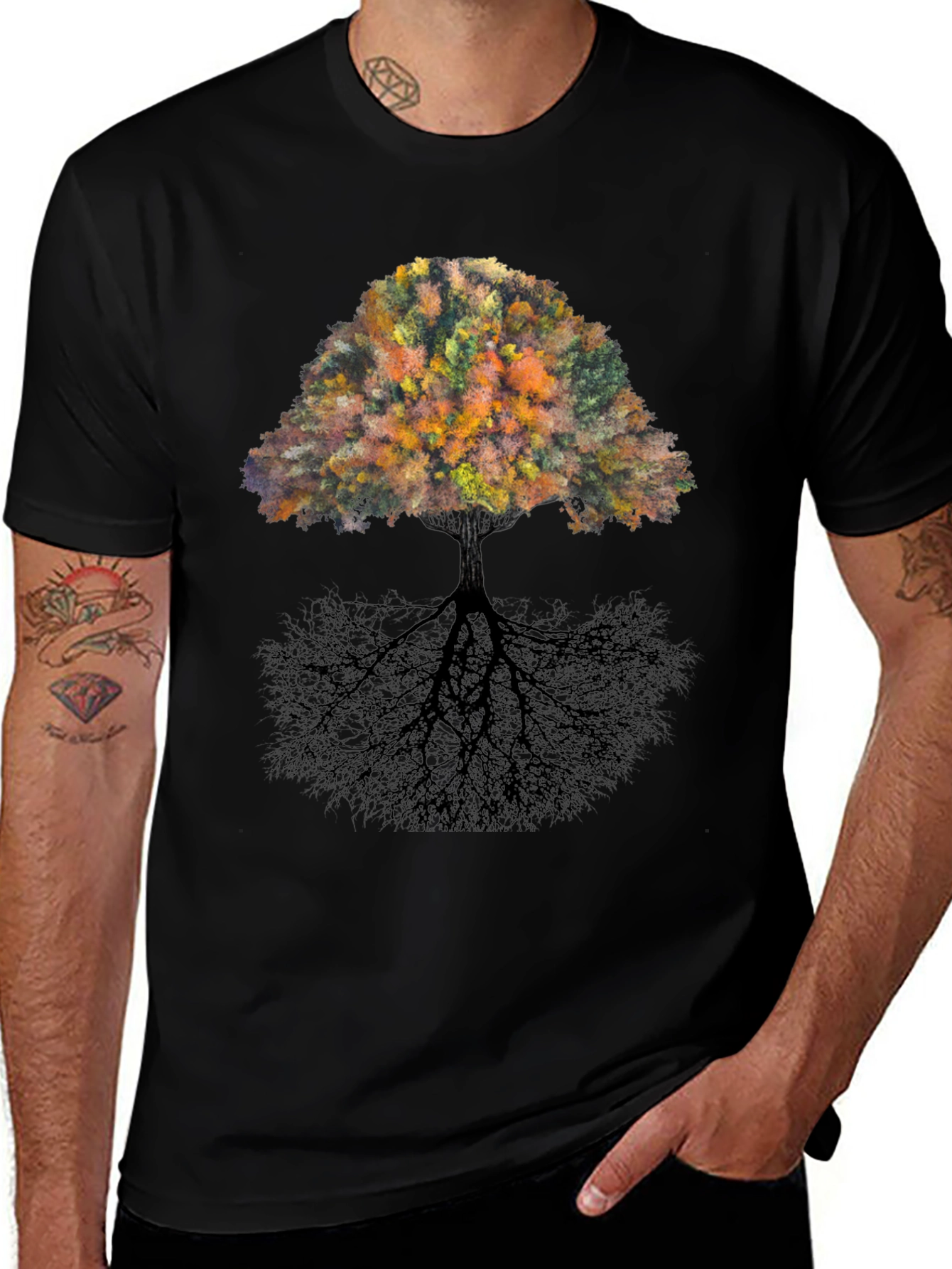 Variant 7 of Nature Tree Graphic Black T-Shirt