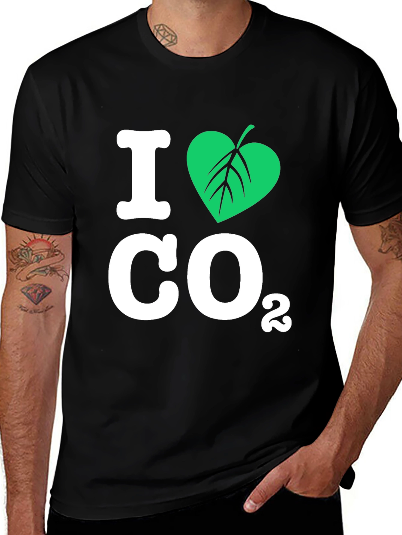 I Love CO2 T-Shirt - Nature Heart Design