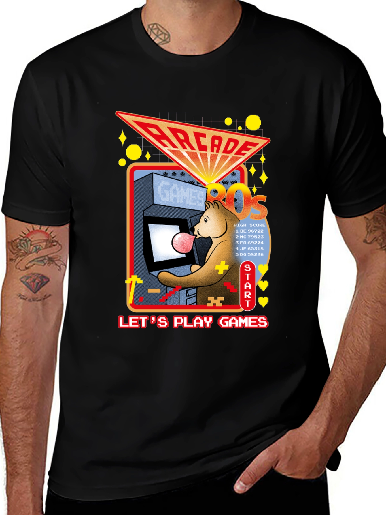 Retro Arcade Games T-Shirt - 80s Style