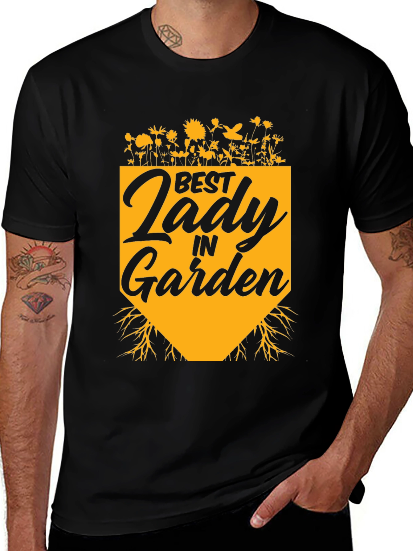 Variant 6 of Best Lady in Garden T-Shirt - Black Cotton Tee